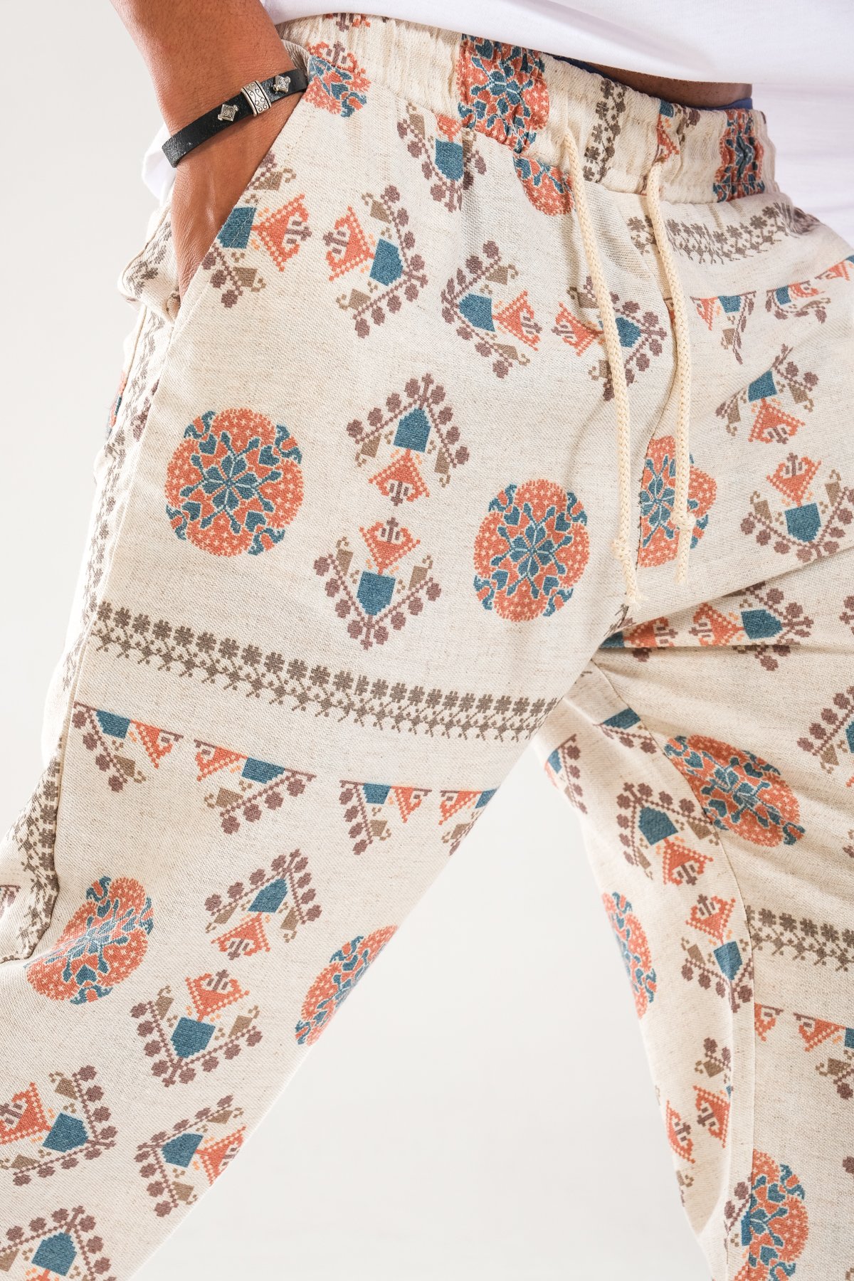 Etnik Desenli Baggy Pantolon