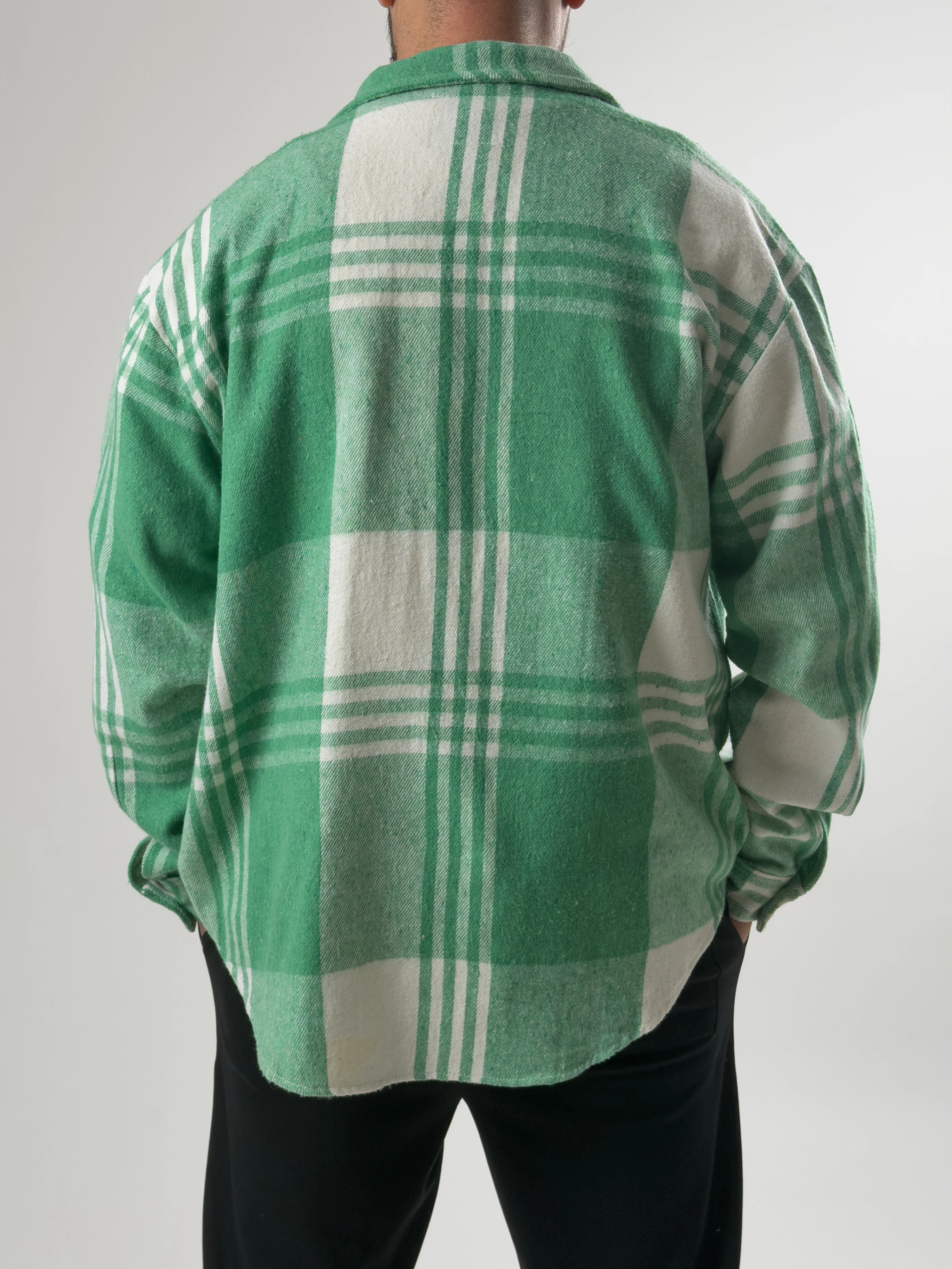 Tasarım Yeşil Erkek Oduncu Gömlek COC2608