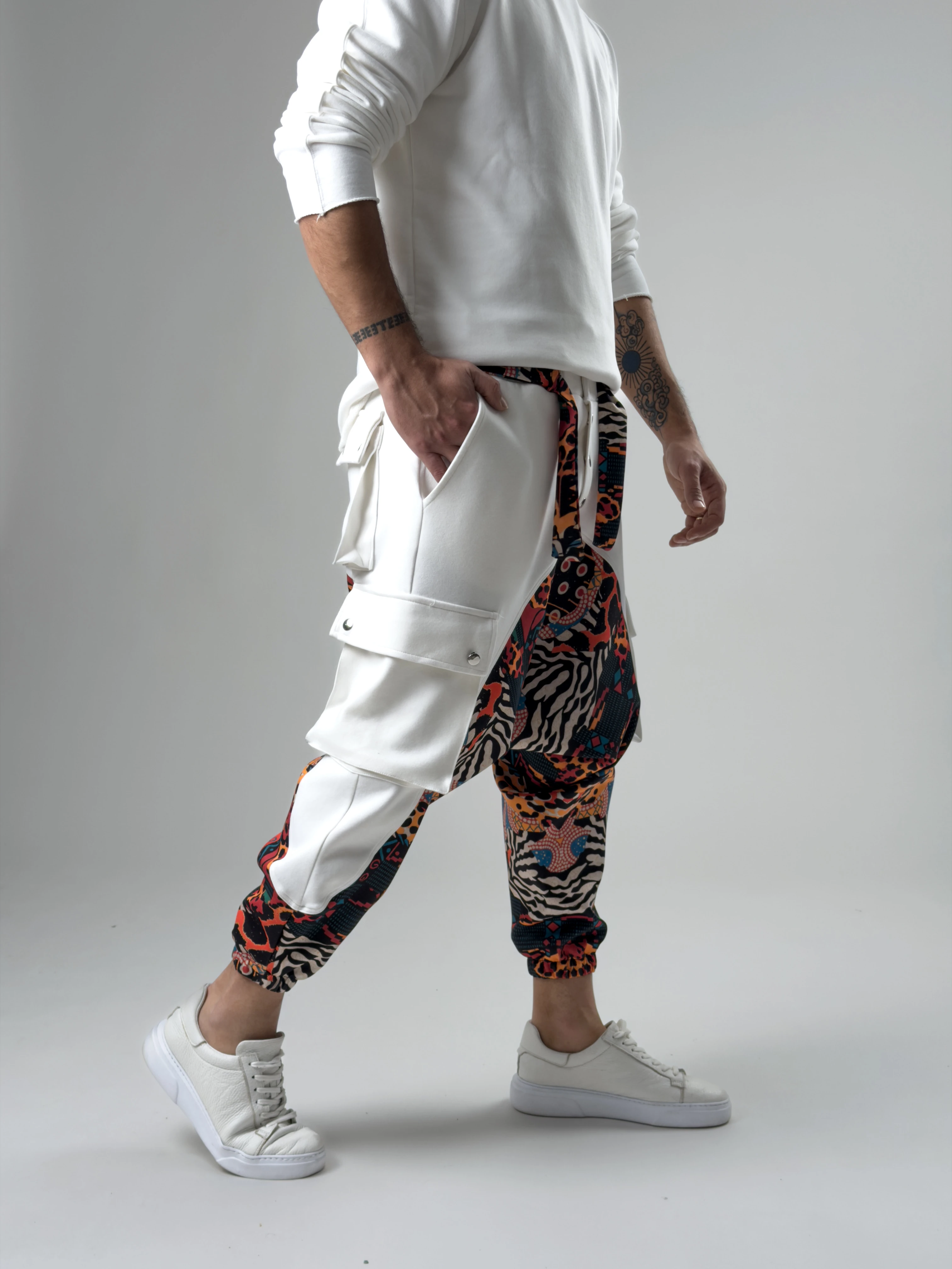 Erkek Garni Etnik Desenli Spor Şalvar COC2571