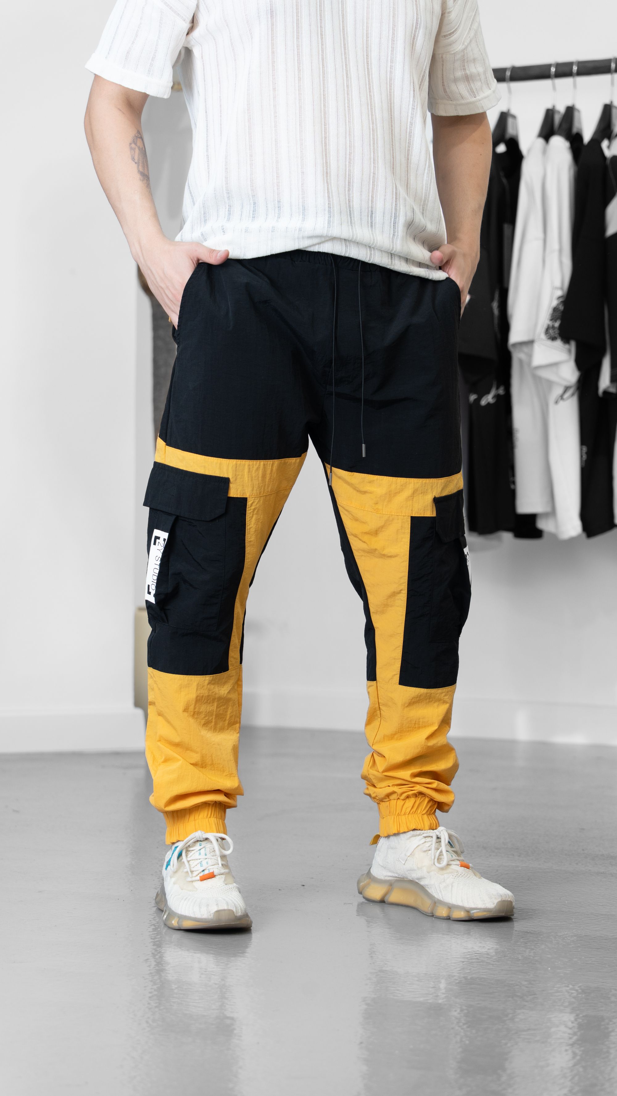 Paraşüt Kumaş Sarı Jogger