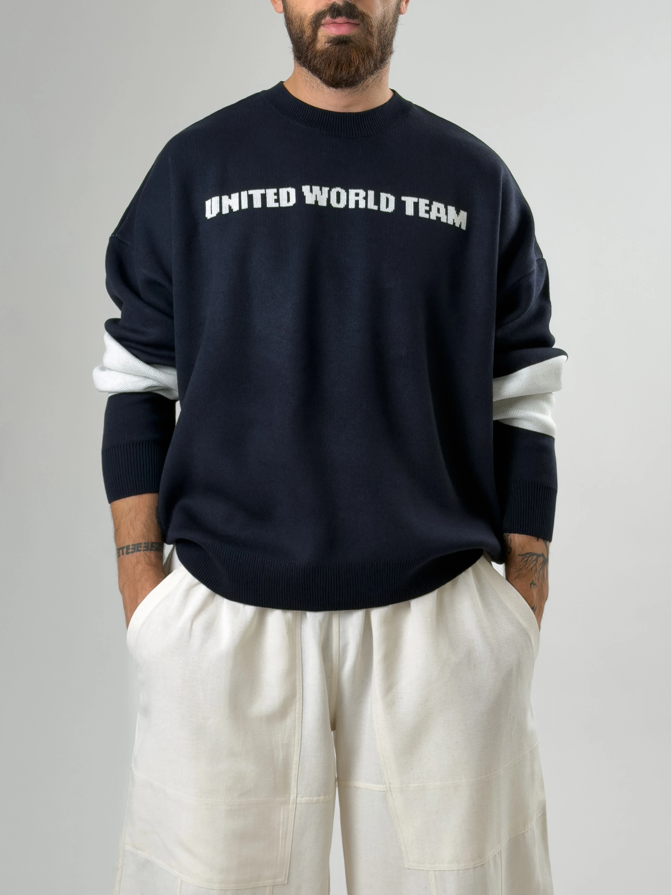 Oversize New York Erkek Lacivert Triko COC2597