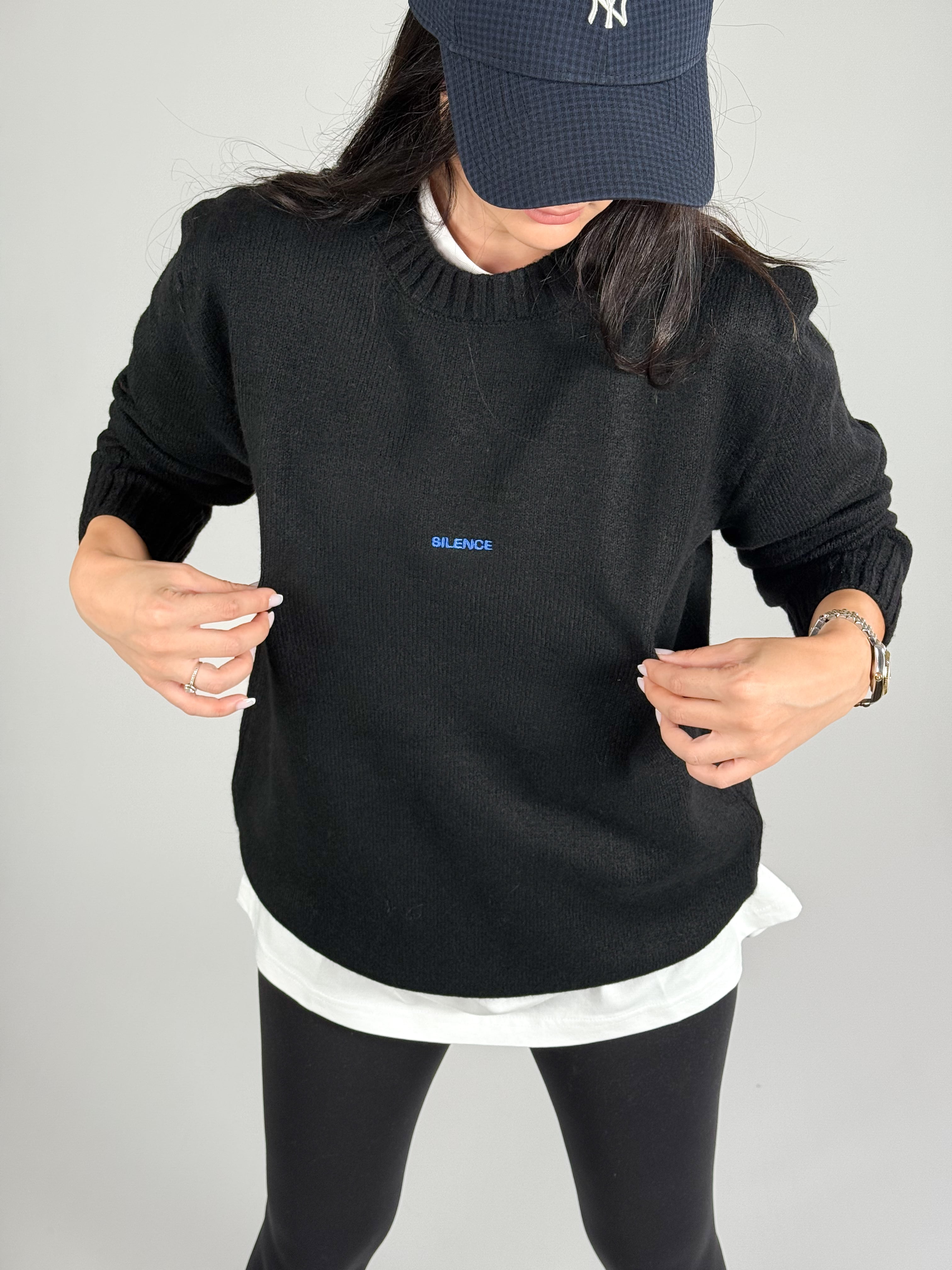 Basic Siyah Kadın Sweatshirt