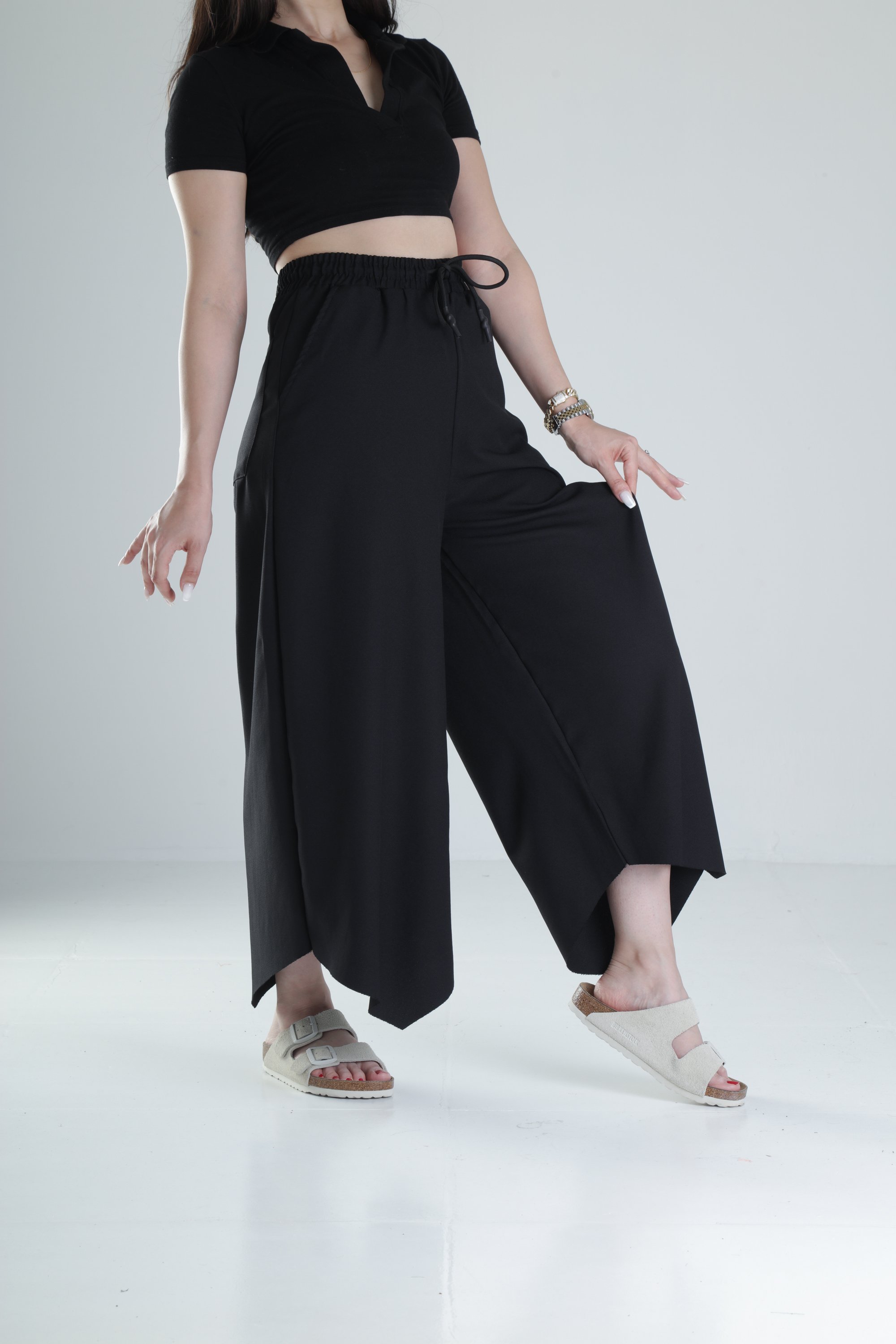 Bürümcük Kumaş Oversize Ok Paça Pantolon