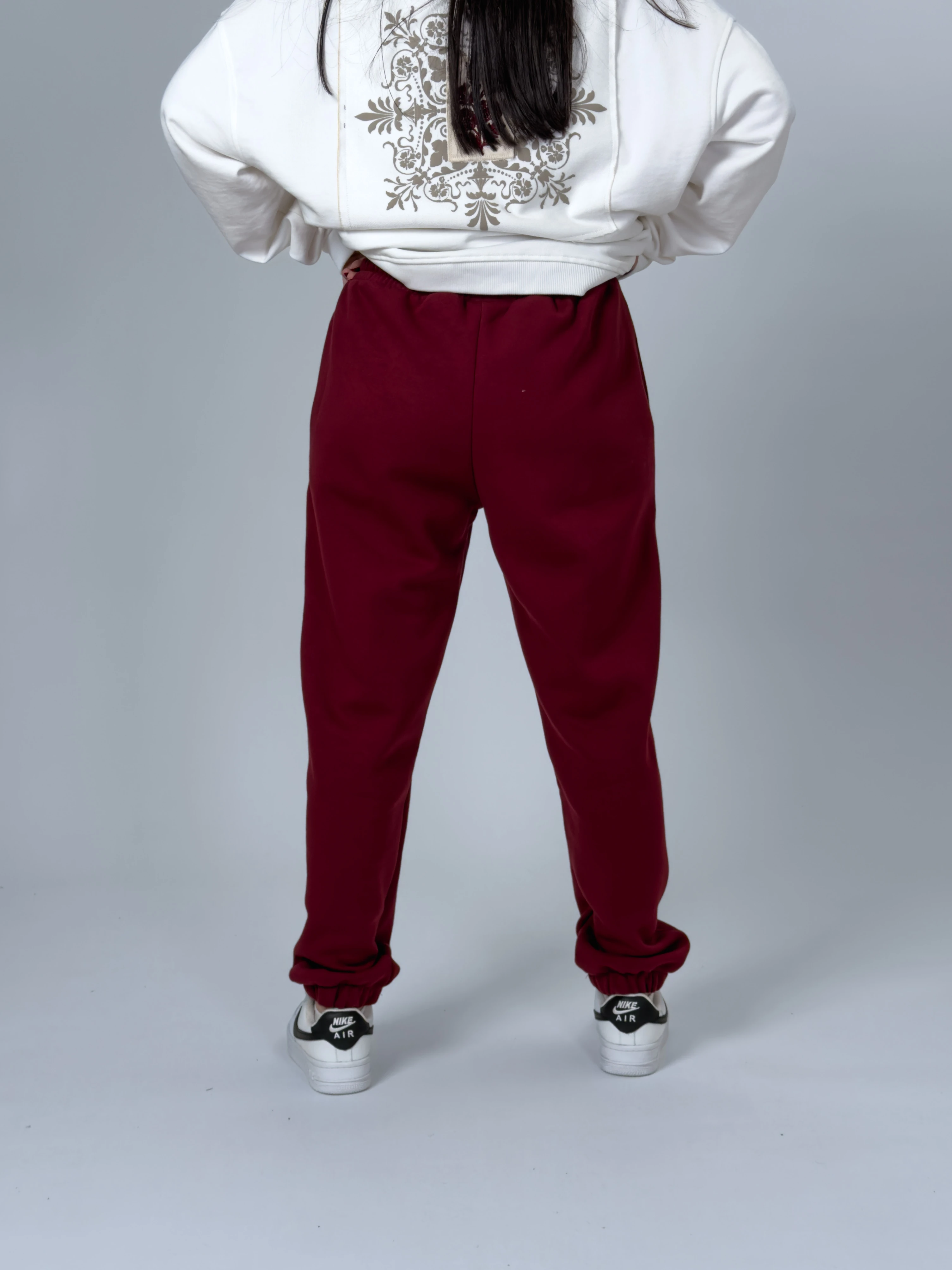 Şardonlu Bordo Kadın Jogger Eşofman COC2537