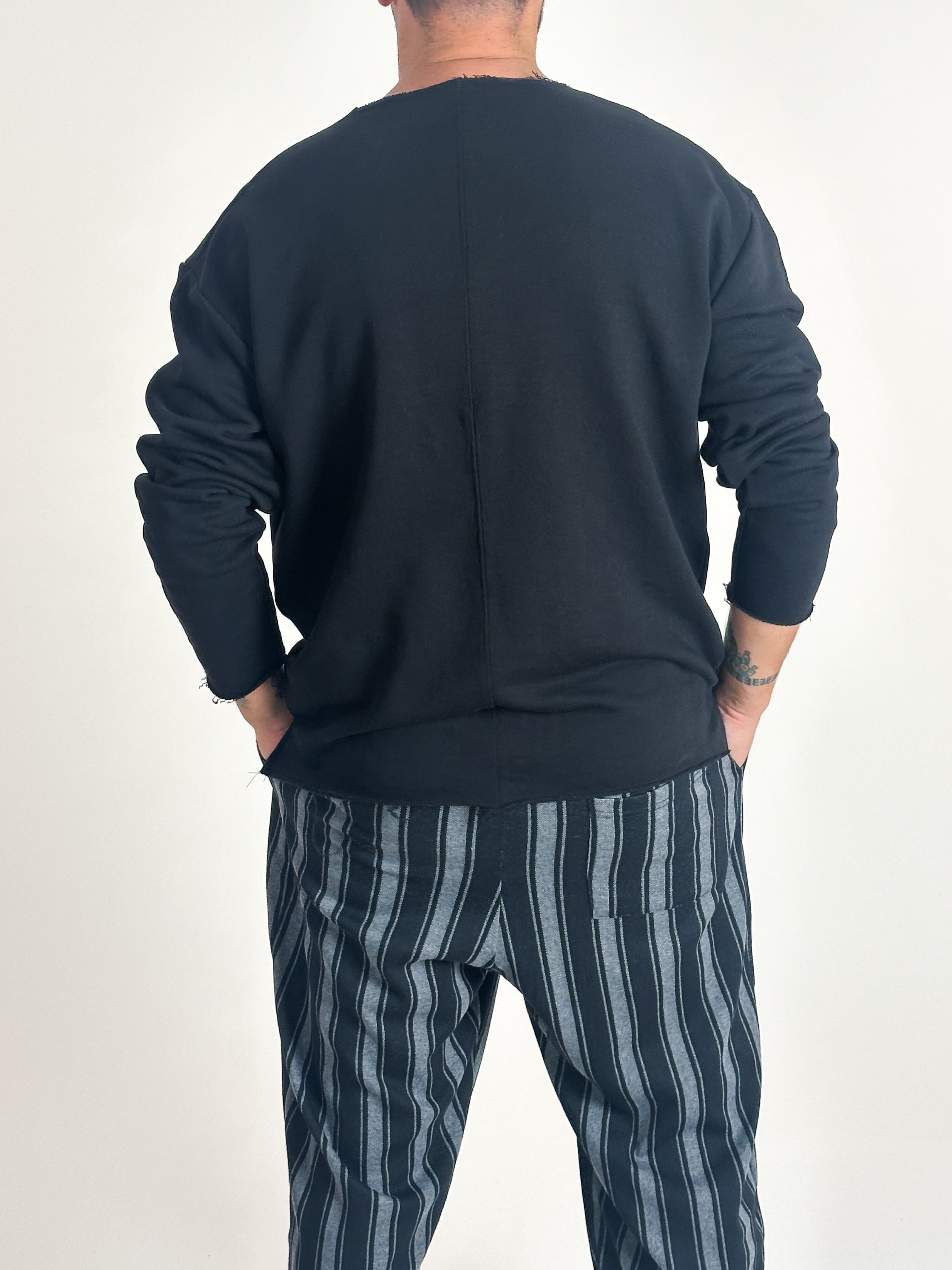 Erkek Basic Siyah Sweatshirt