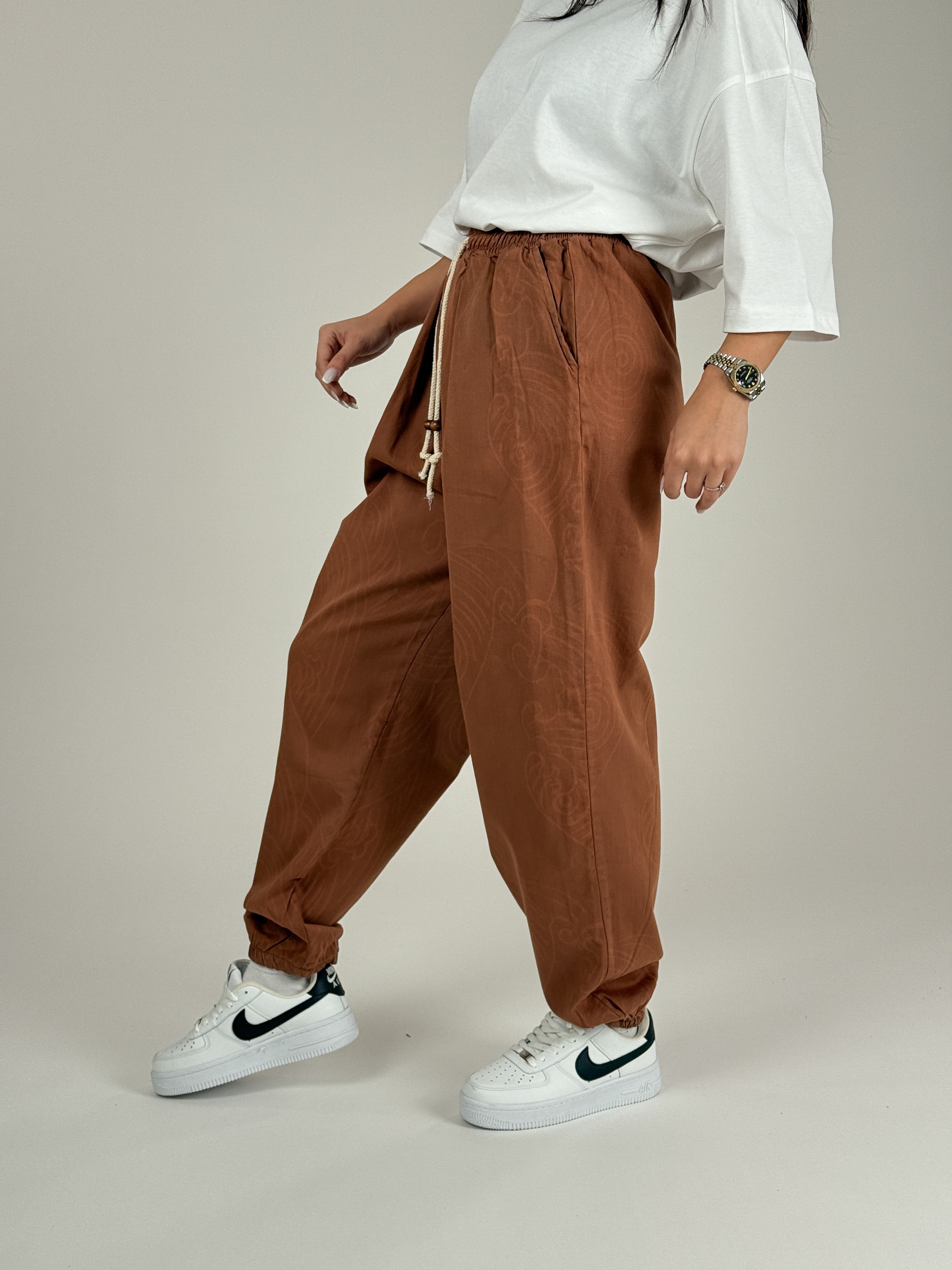 Etnik Desenli Kadın Jogger Pantolon