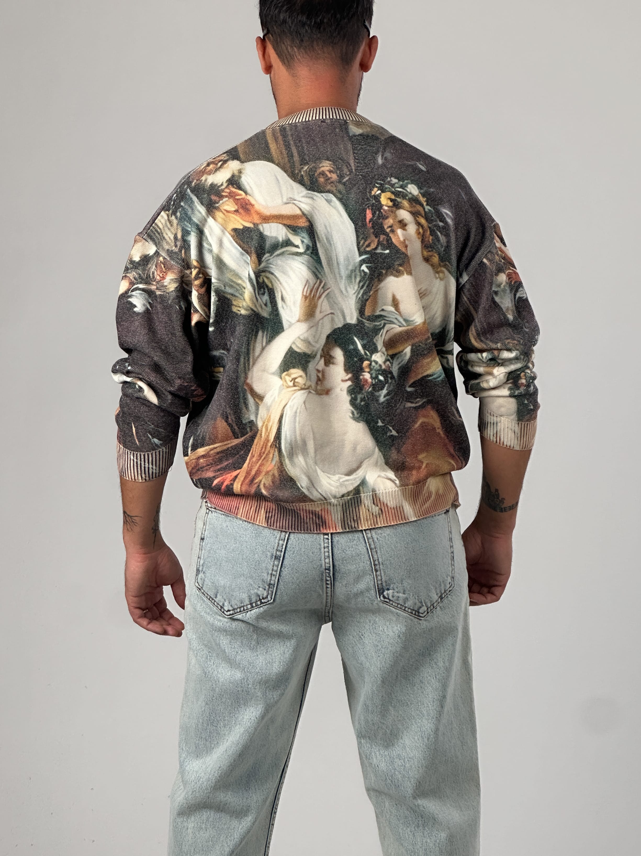 Desenli Old Erkek Sweat