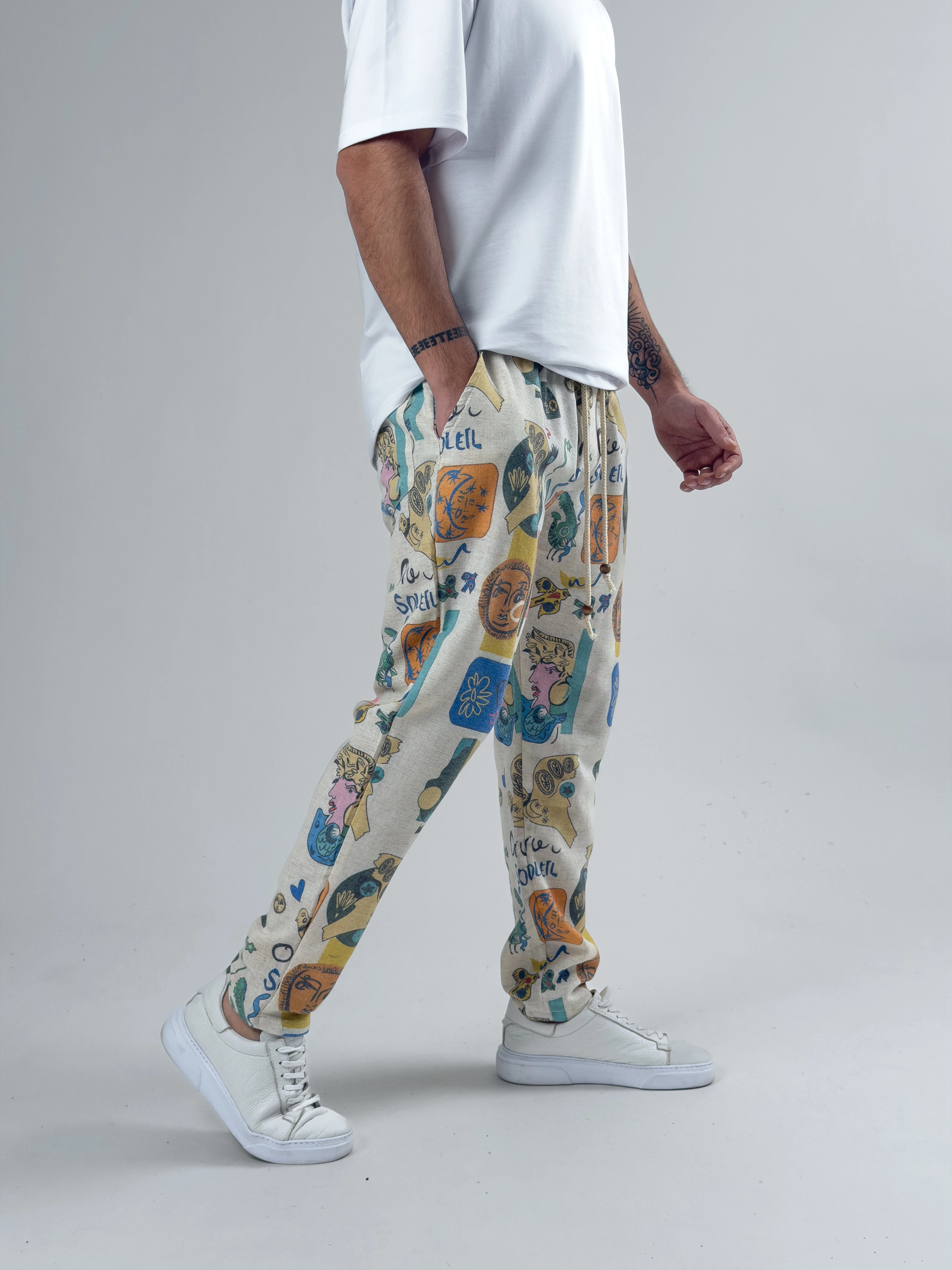 Etnik Desenli Erkek Baget Pantolon COC2588