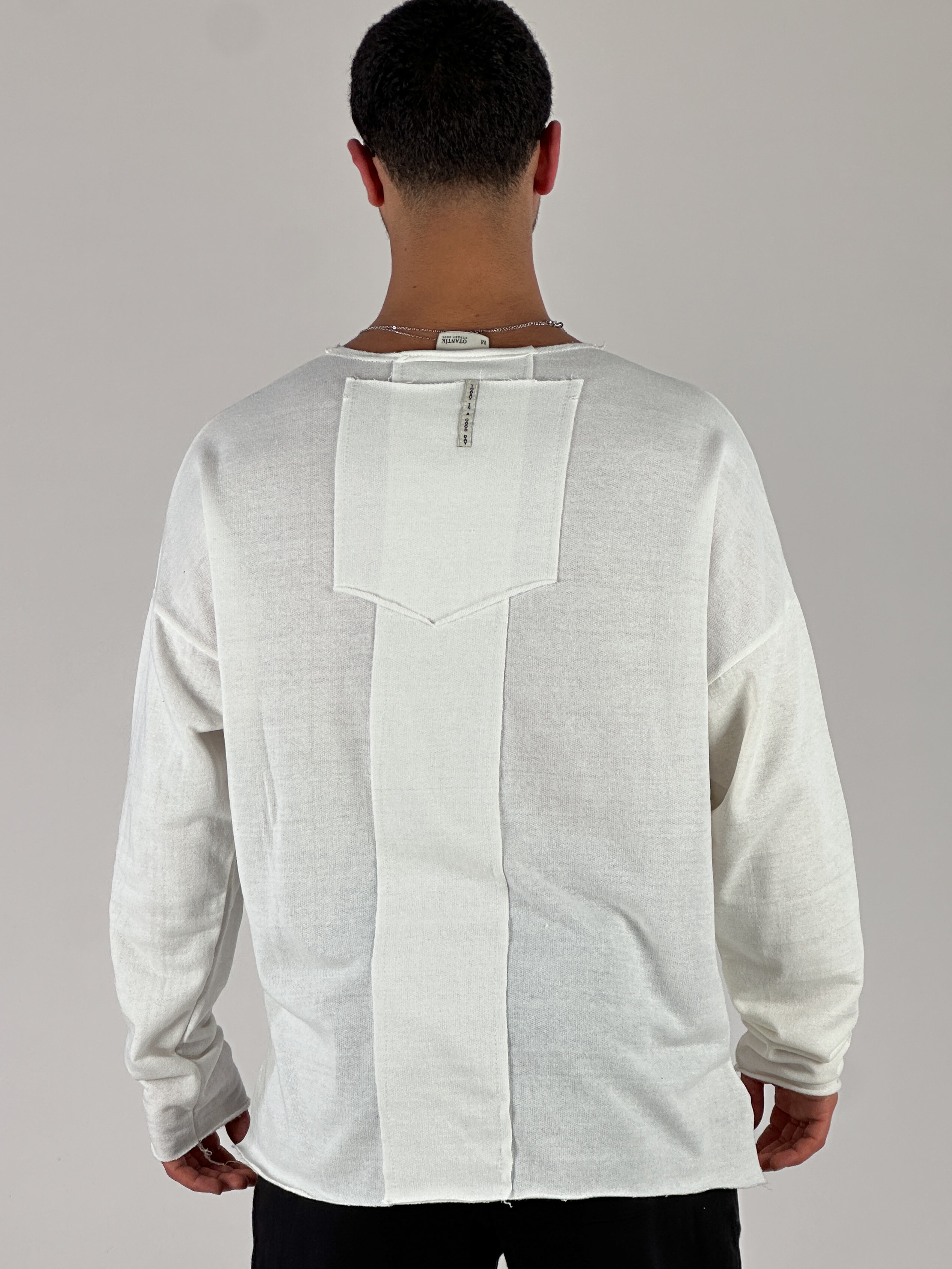 Kahve Cep Detaylı Etnik Tasarım Sweatshirt