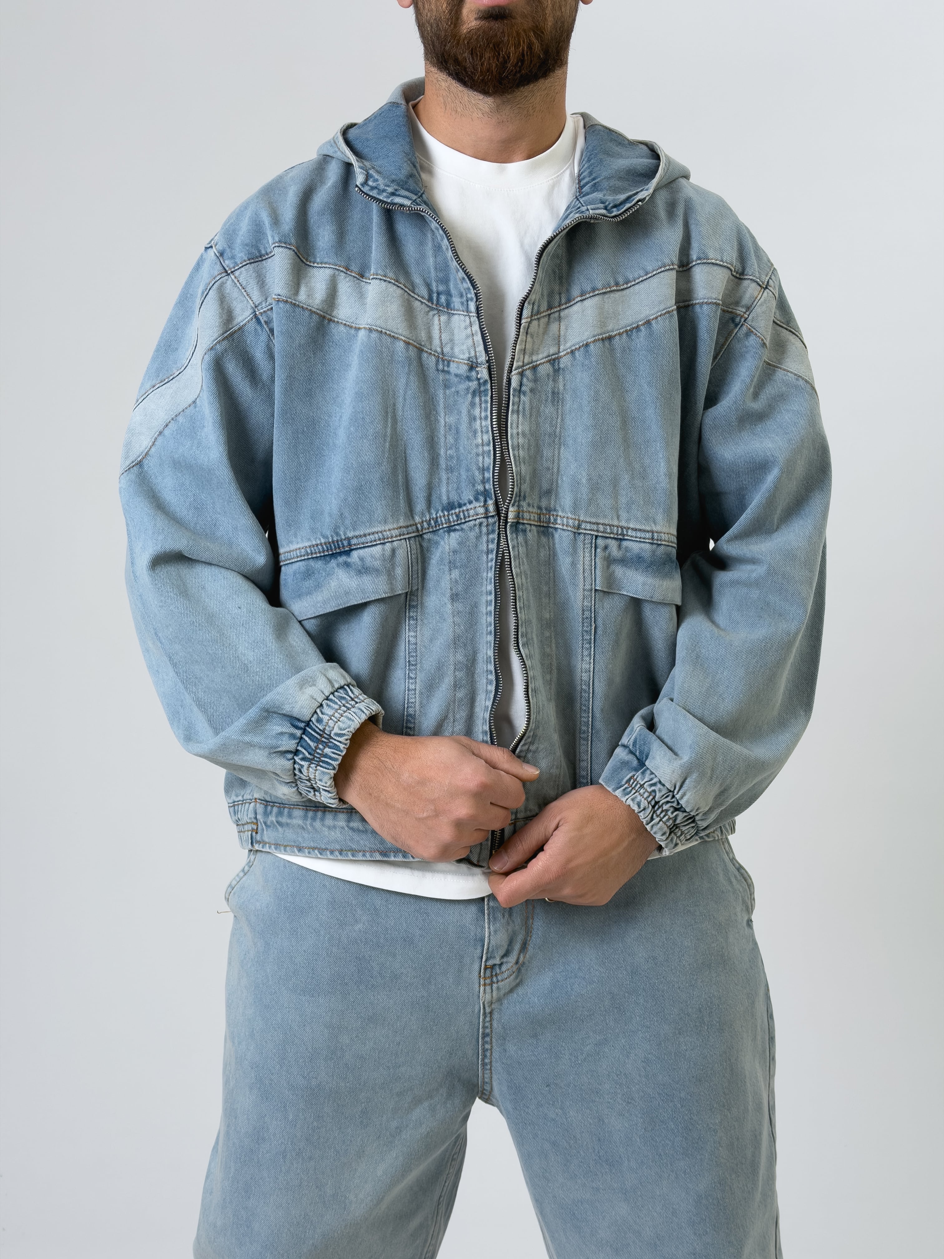 Tasarım Erkek Kot Ceket COC2545