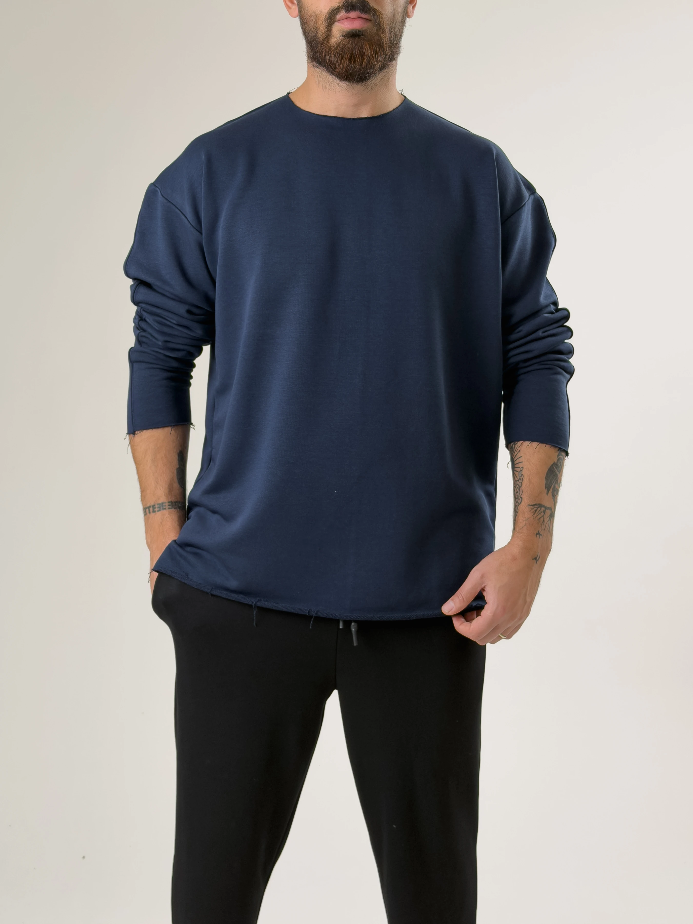 Erkek Lacivert Oversize Basic Sweat COC2596