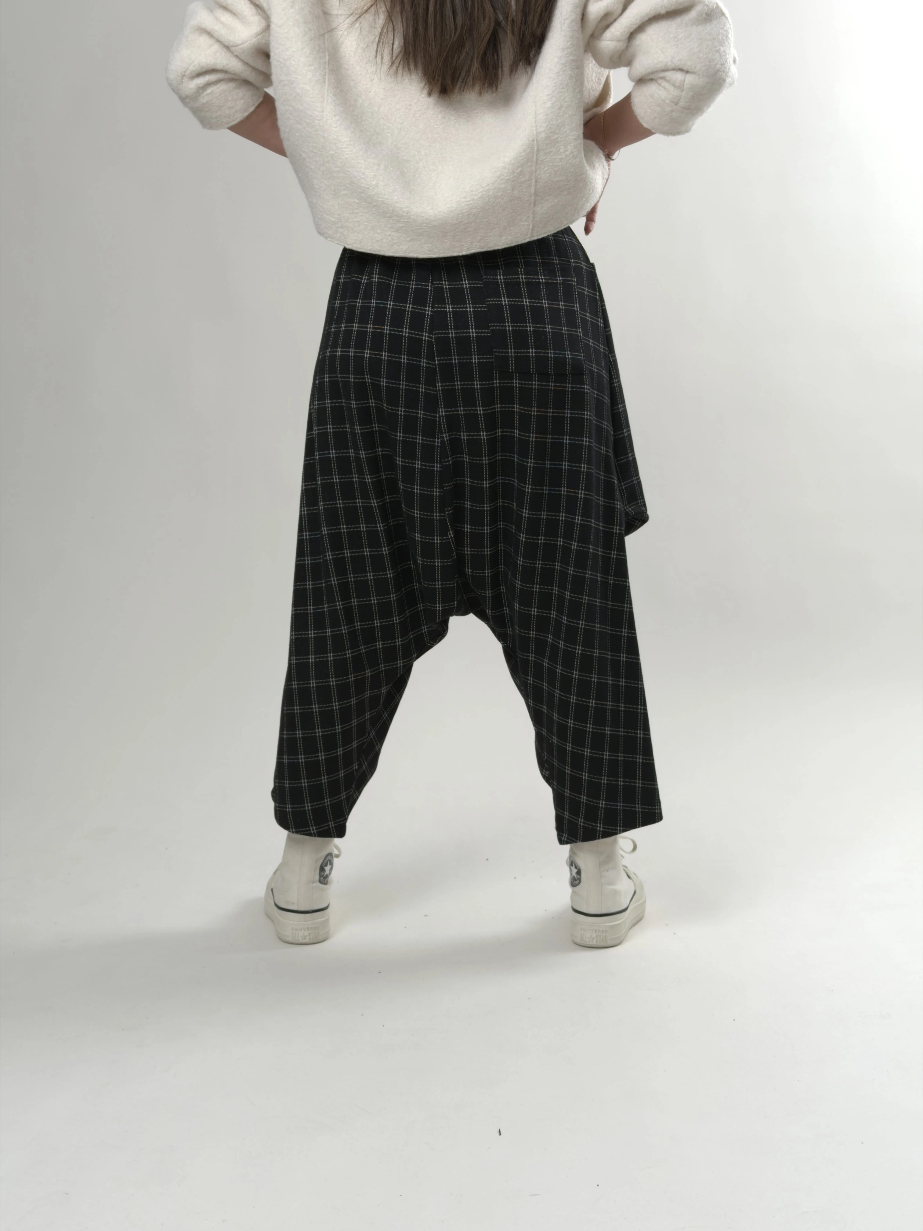 Kadın Ekose Avangard Şalvar COC2636