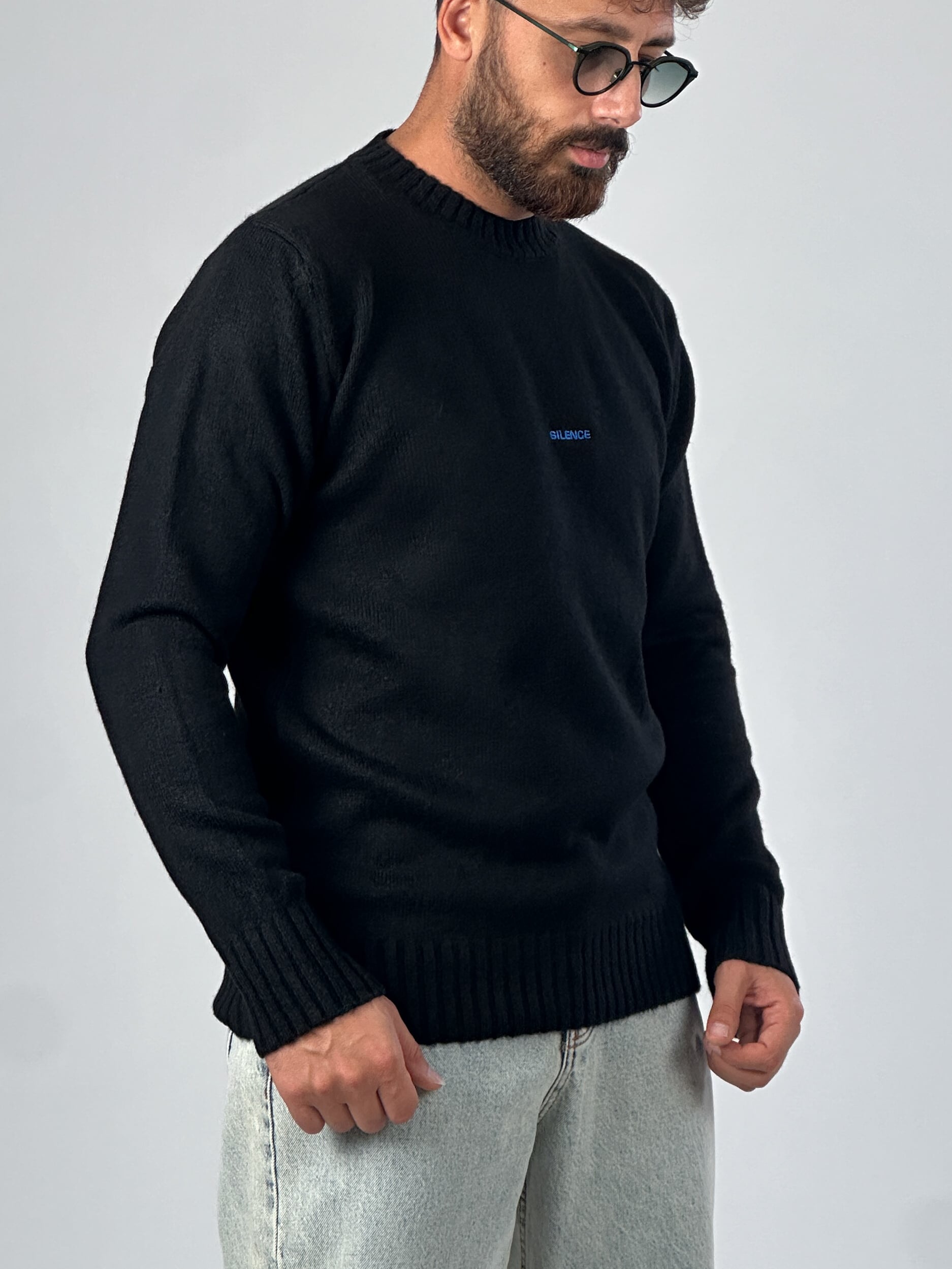 Basic Siyah Erkek Sweatshirt