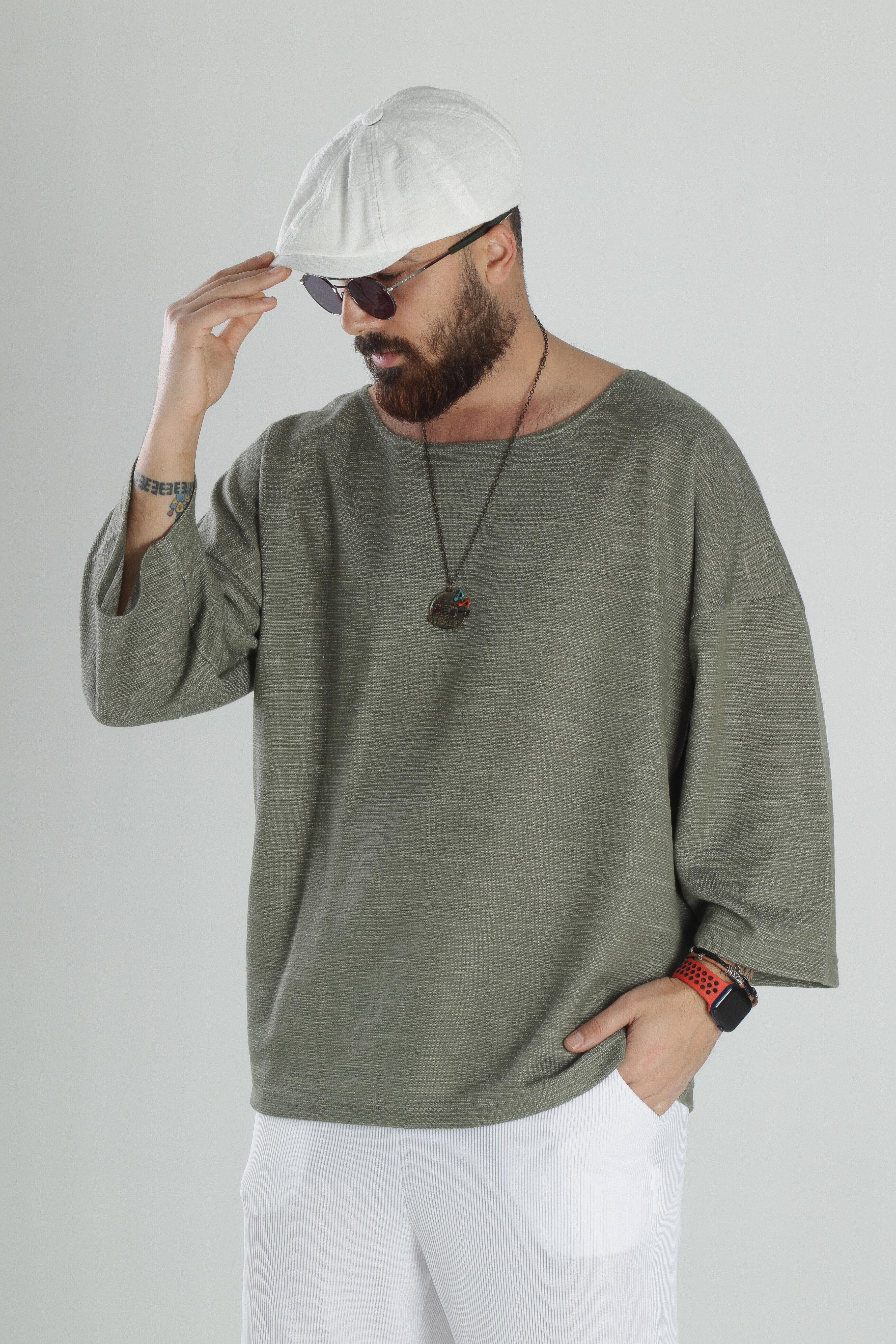 Flamlı Pamuk Fakir Kol T-Shirt