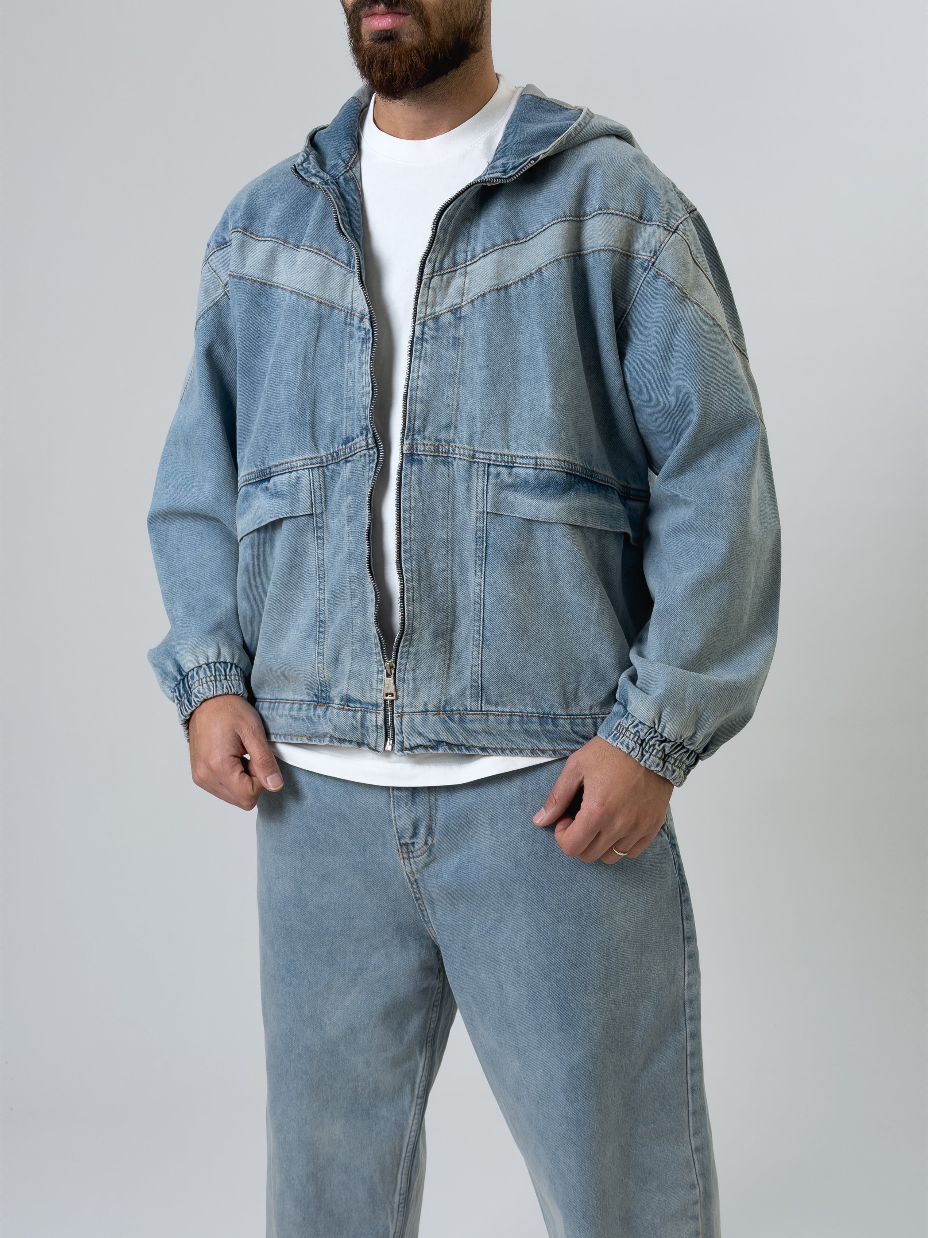 Tasarım Erkek Kot Ceket COC2545