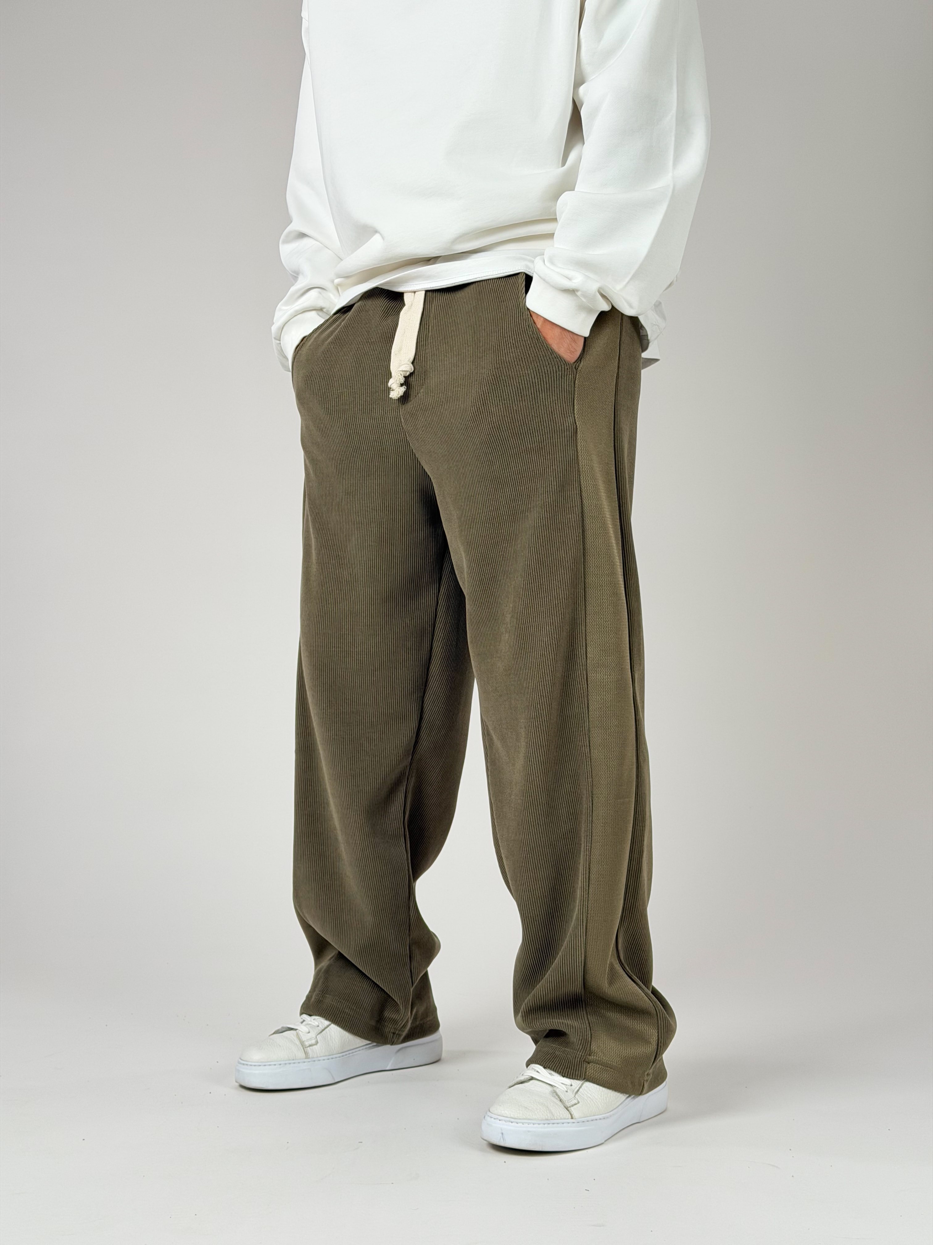 Oversize Haki Erkek Baggy Pantolon