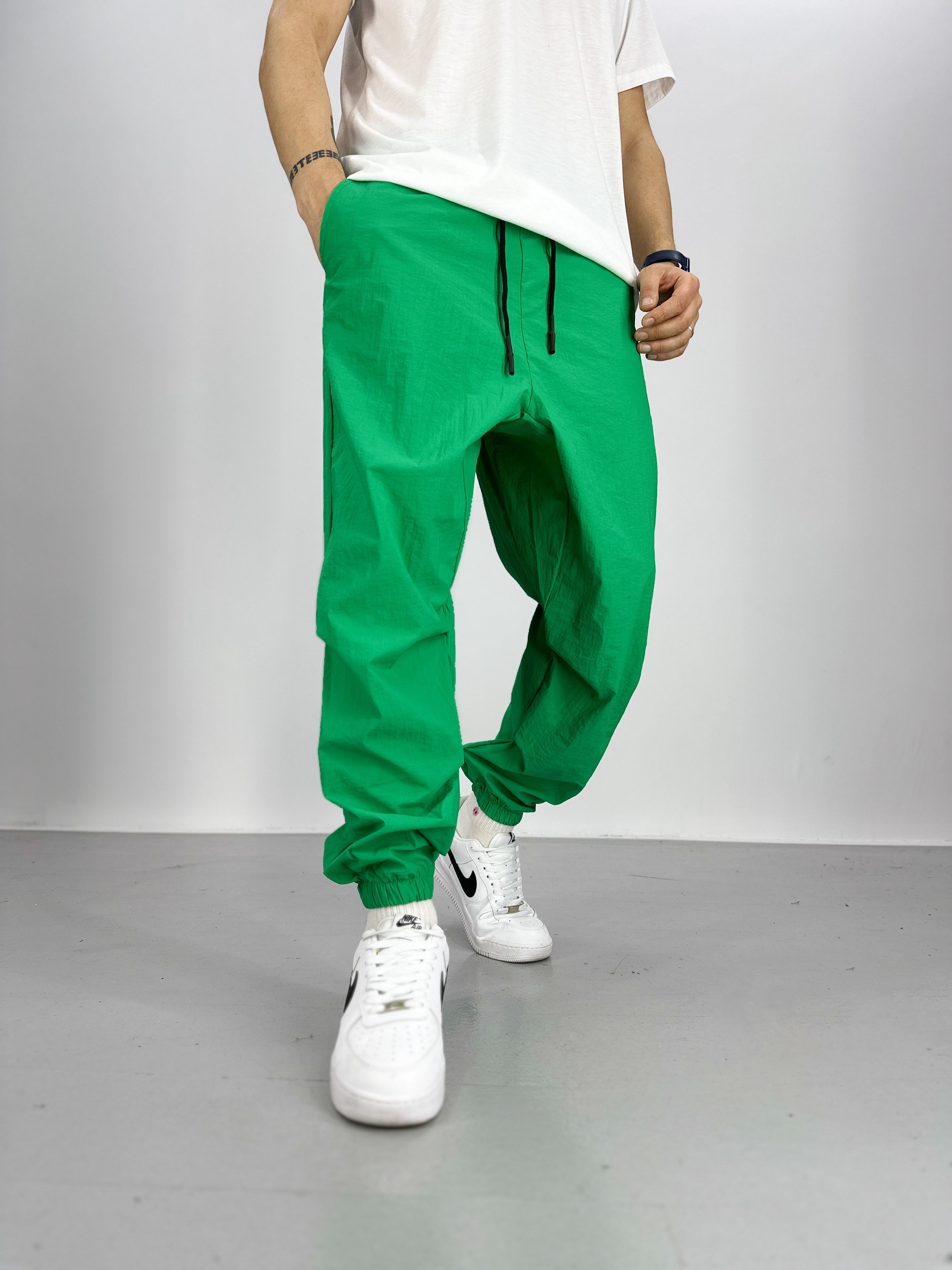 Paraşüt Kumaş Yeşil Jogger