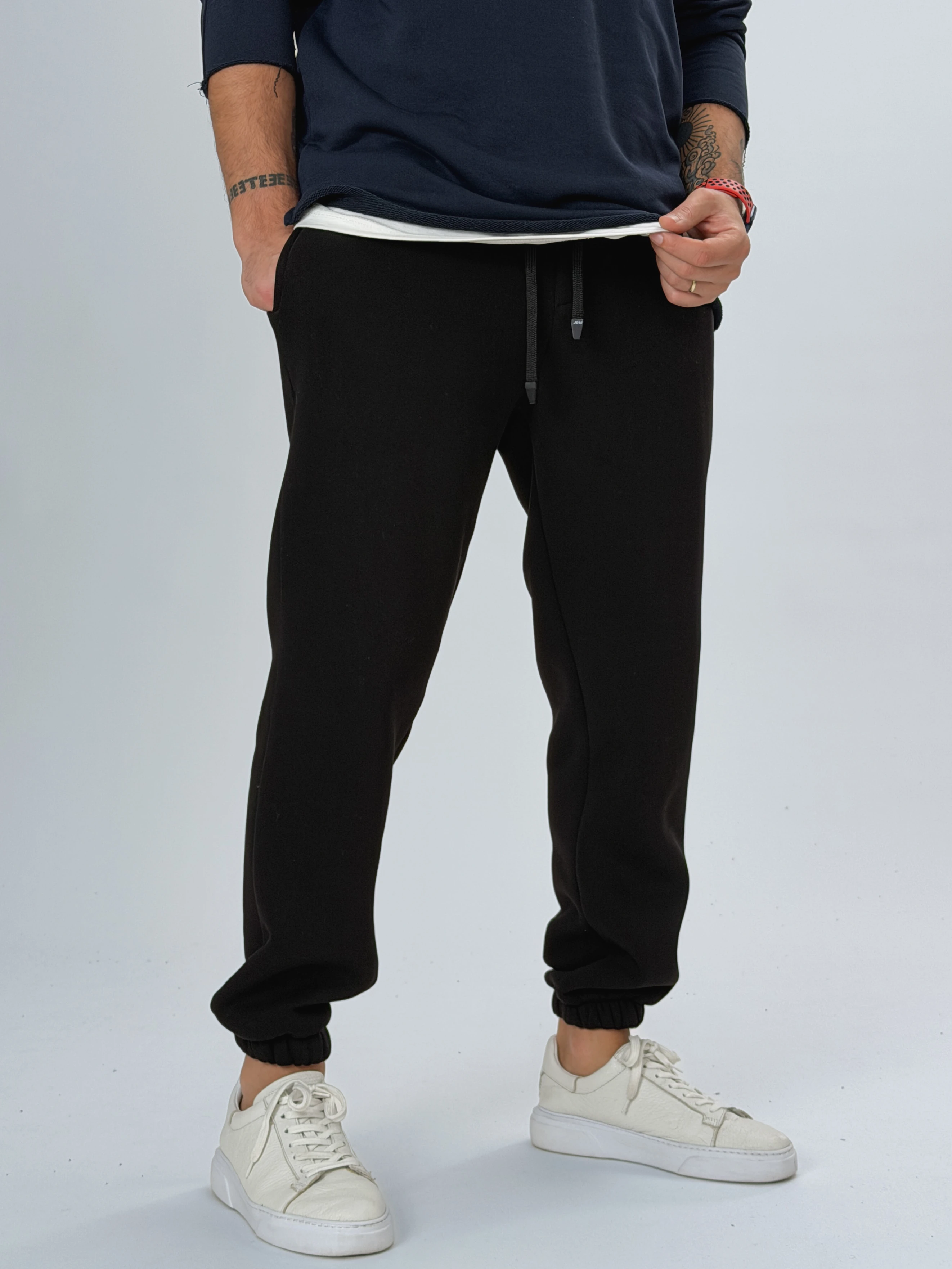 Şardonlu Siyah Erkek Jogger Eşofman COC2556