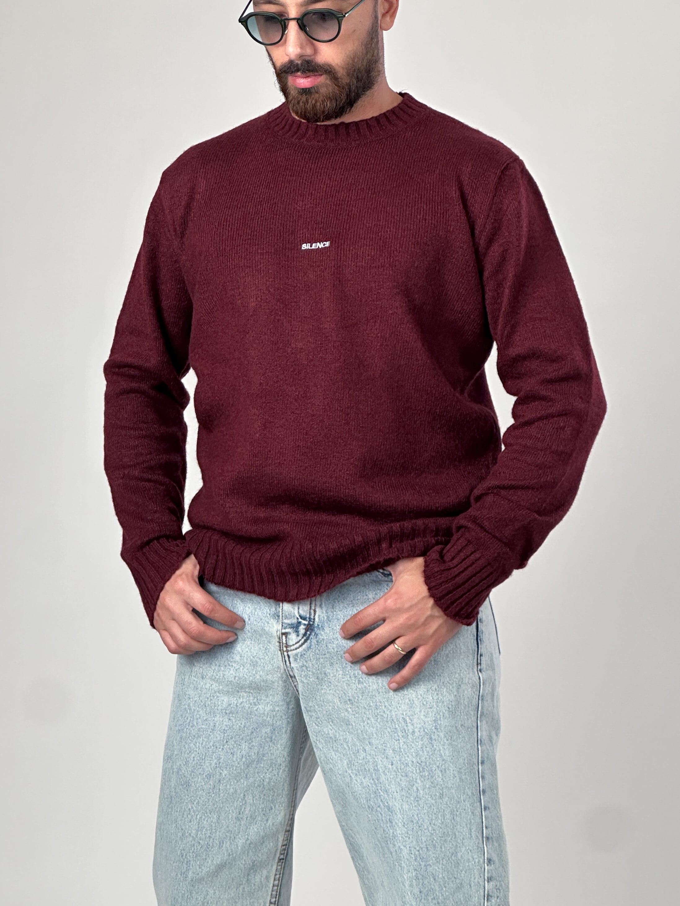 Basic Bordo Erkek Sweatshirt