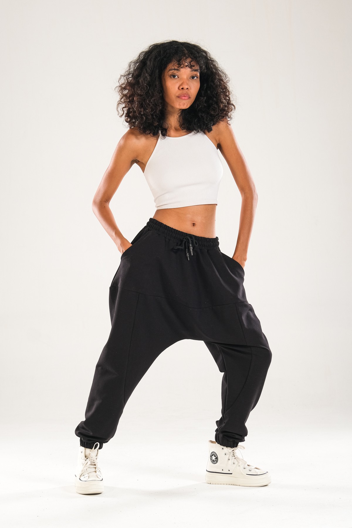 Siyah Harem Jogger Pantolon