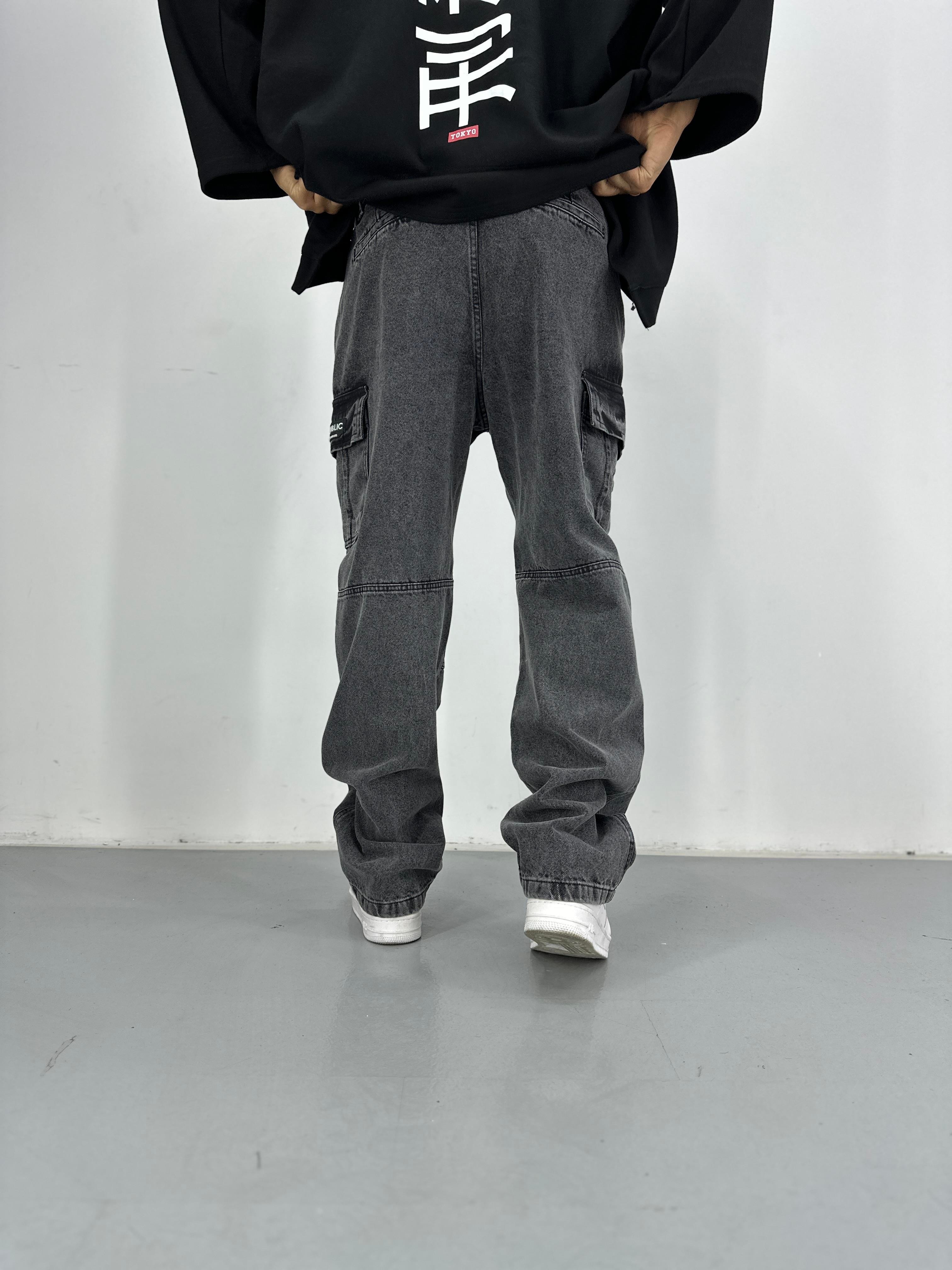 Premium Kalite Antrasit Baggy Kot Pantolon