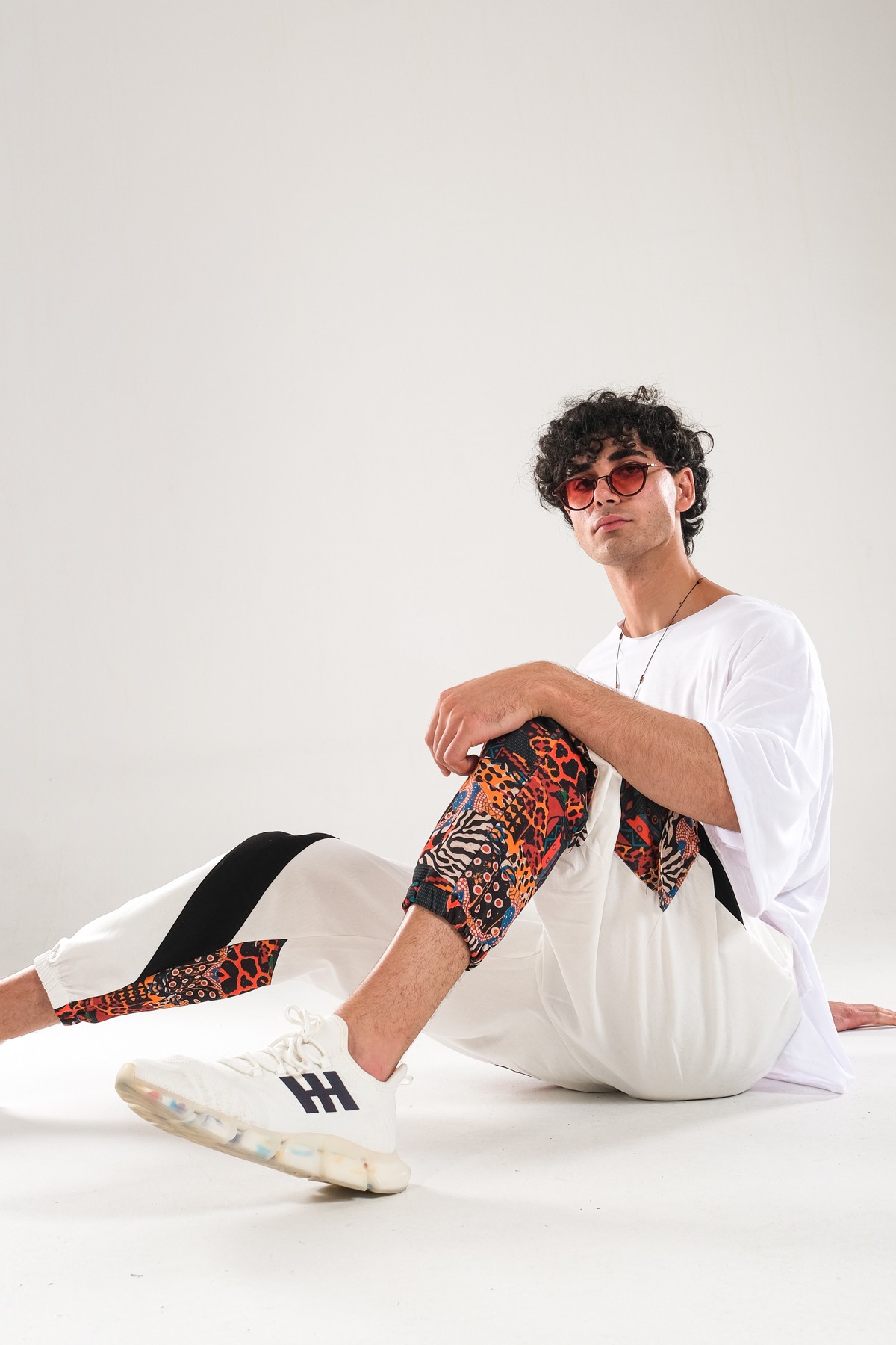 Etnik Desenli Gabardin Jogger Pantolon