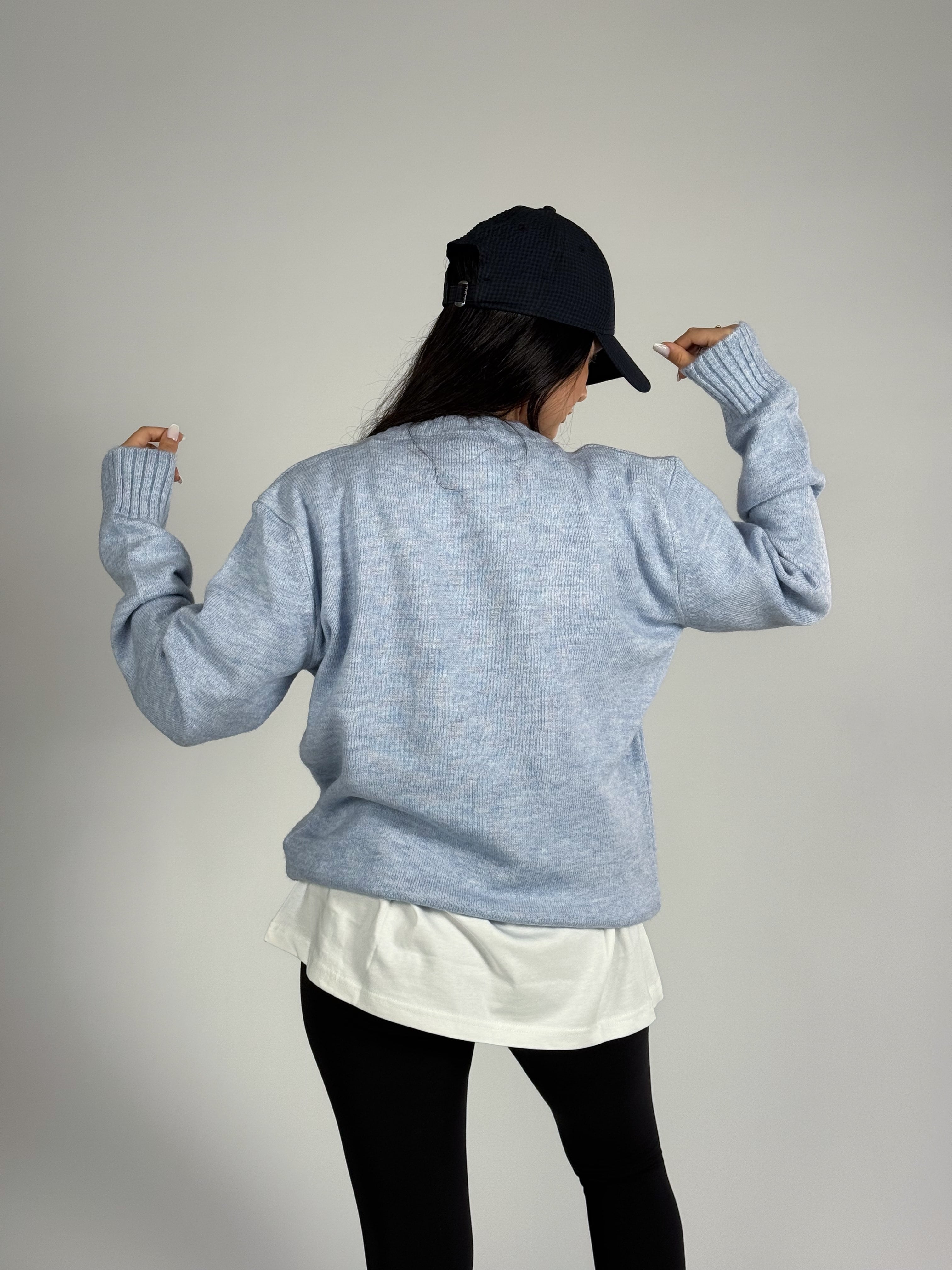 Basic Mavi Kadın Sweatshirt