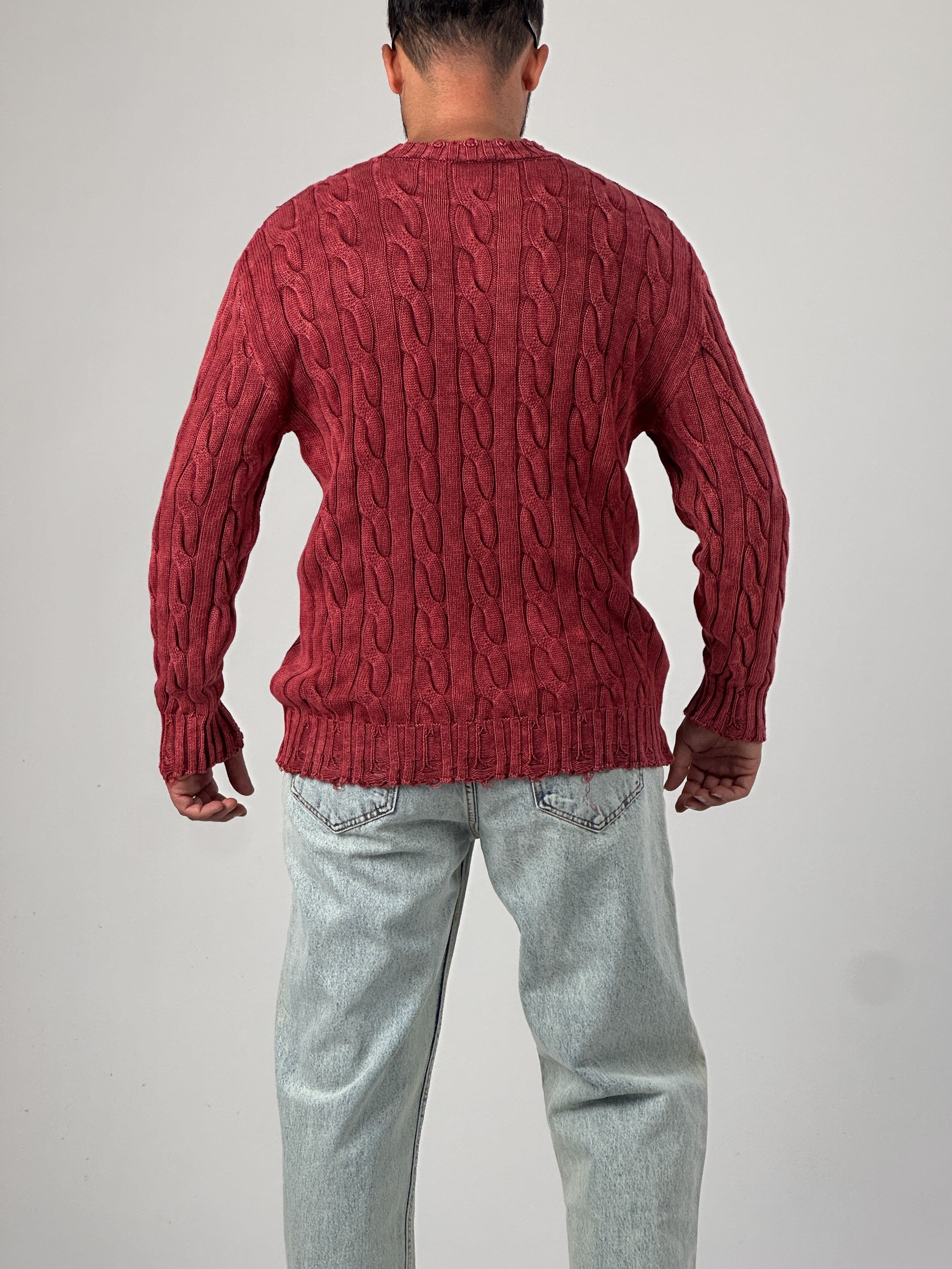 Bordo Triko Erkek Sweatshirt