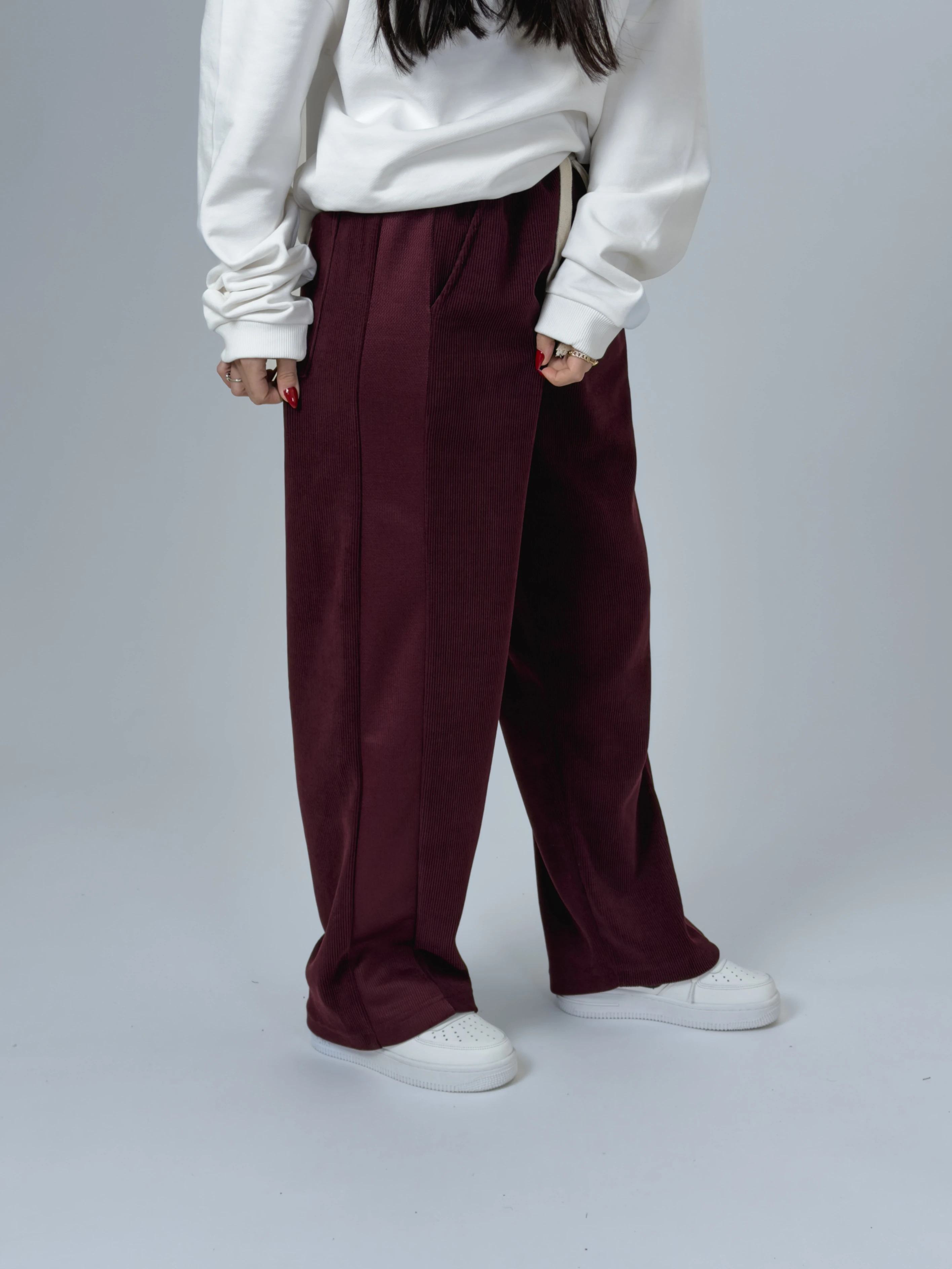 Oversize Bordo Kadın Baggy Eşofman COC2531