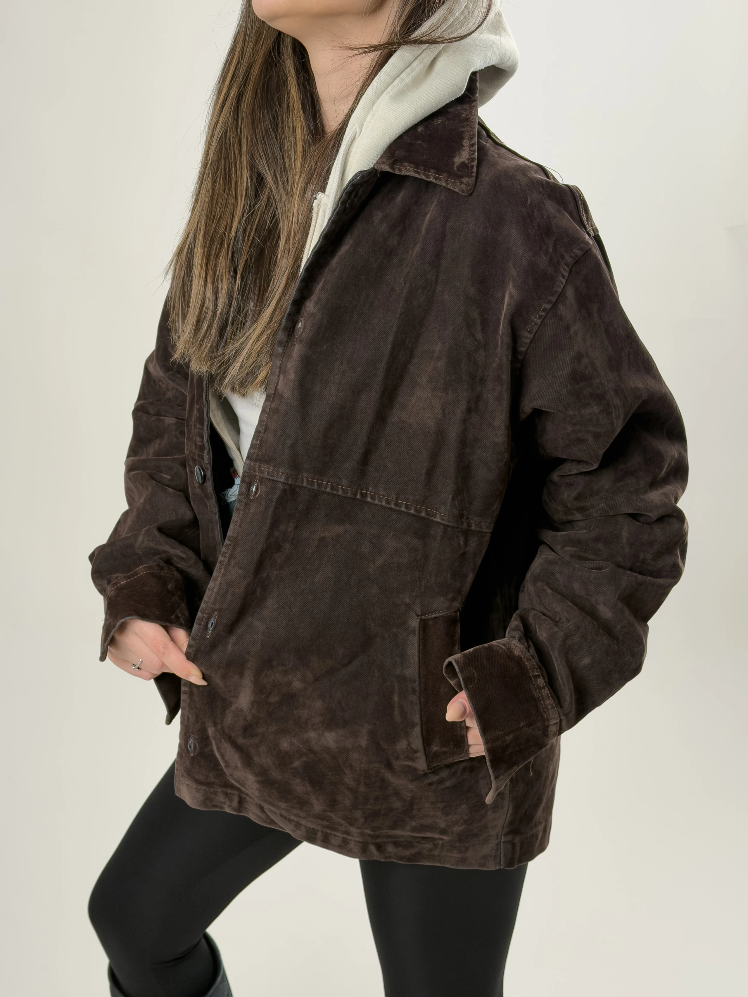 Kadın Kahverengi Süet Ceket COC2625