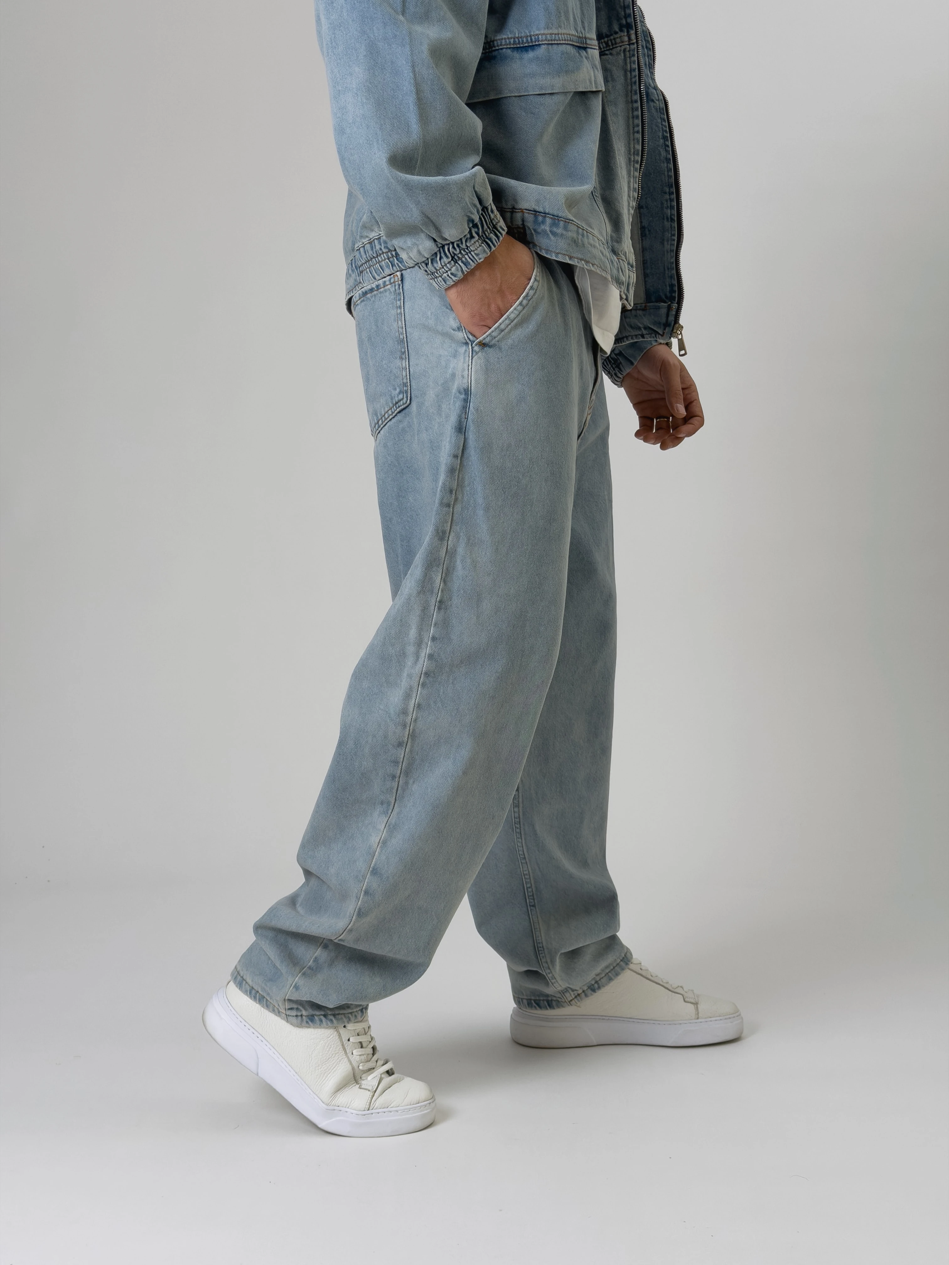 Tasarım Erkek Baggy Kot Pantolon COC2544