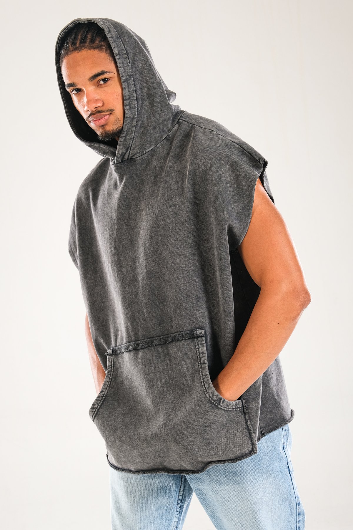 Premium Kapüşonlu Antrasit Sweat
