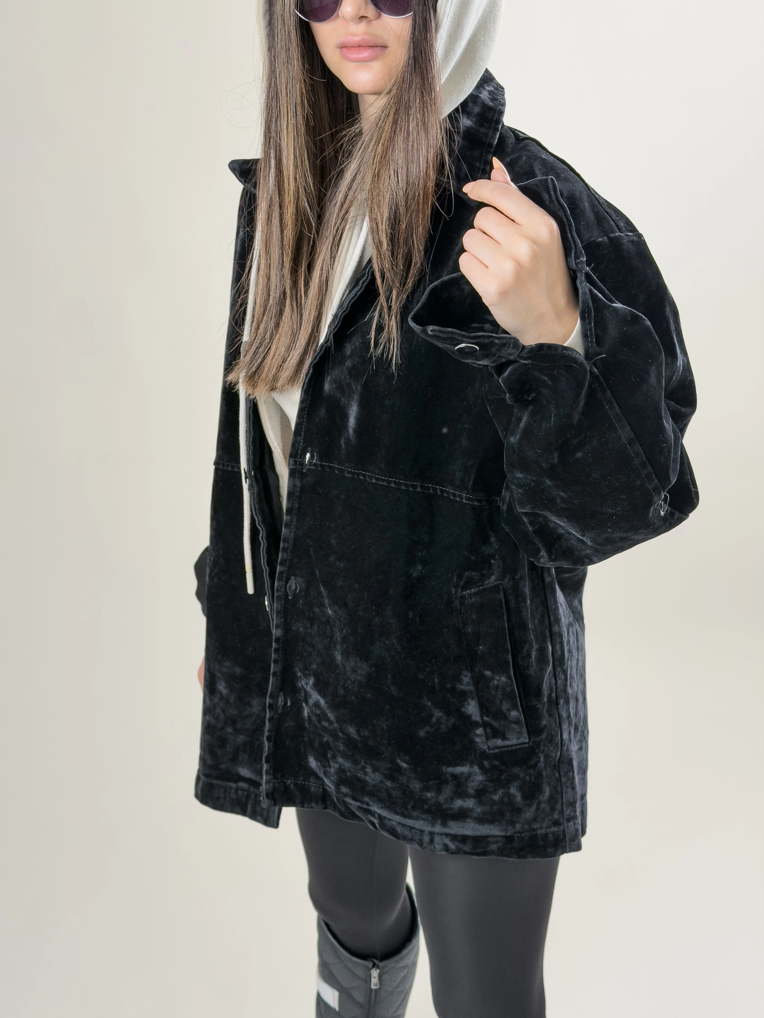 Kadın Siyah Süet Ceket COC2627