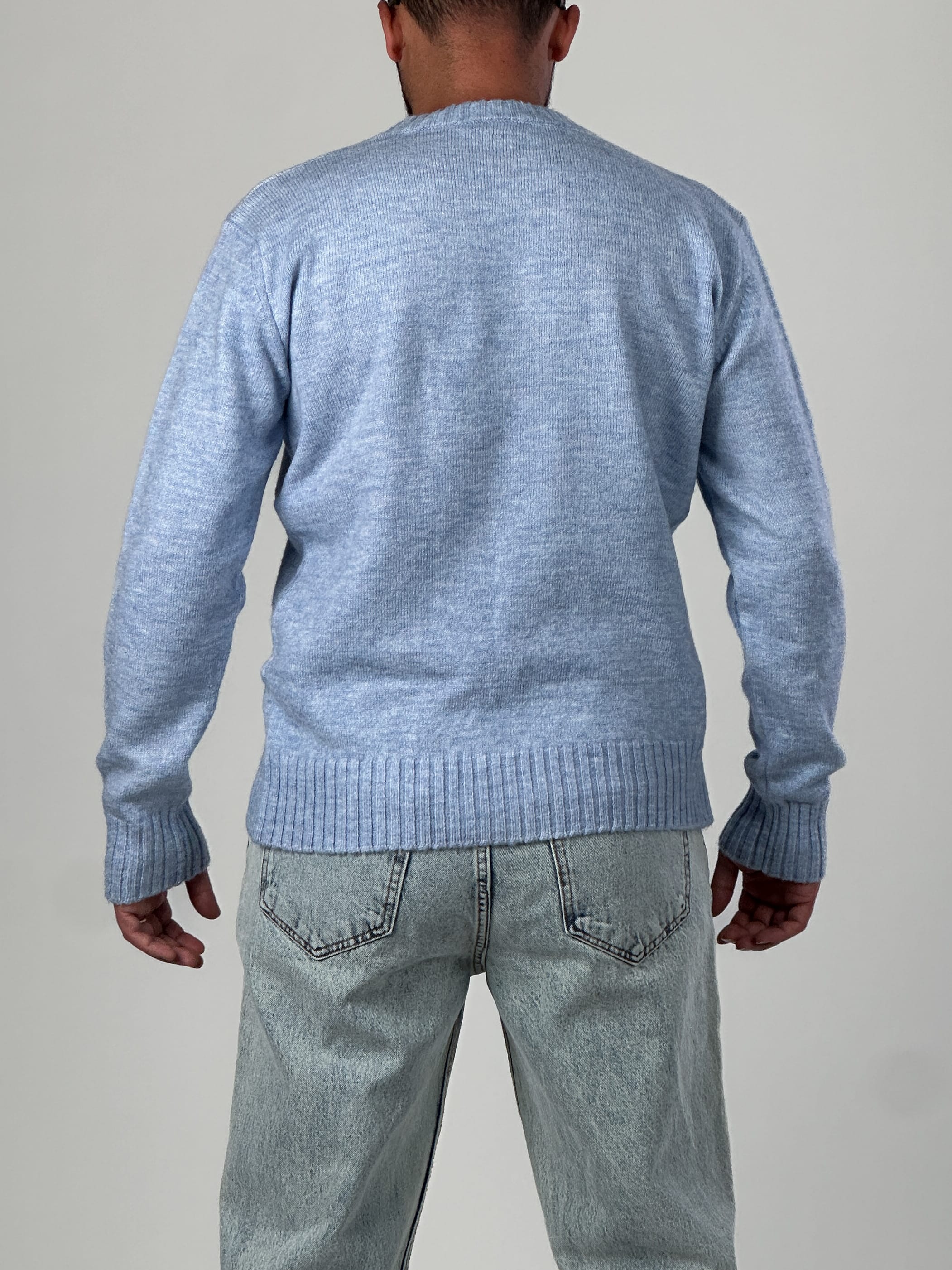 Basic Mavi Erkek Sweatshirt
