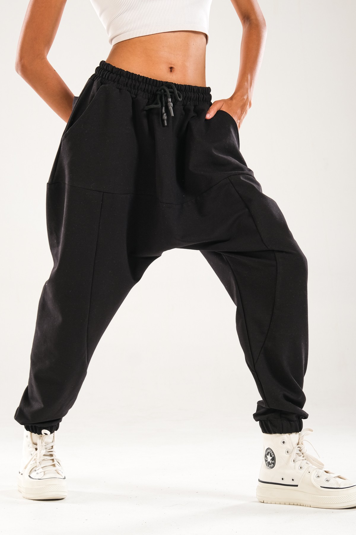 Siyah Harem Jogger Pantolon