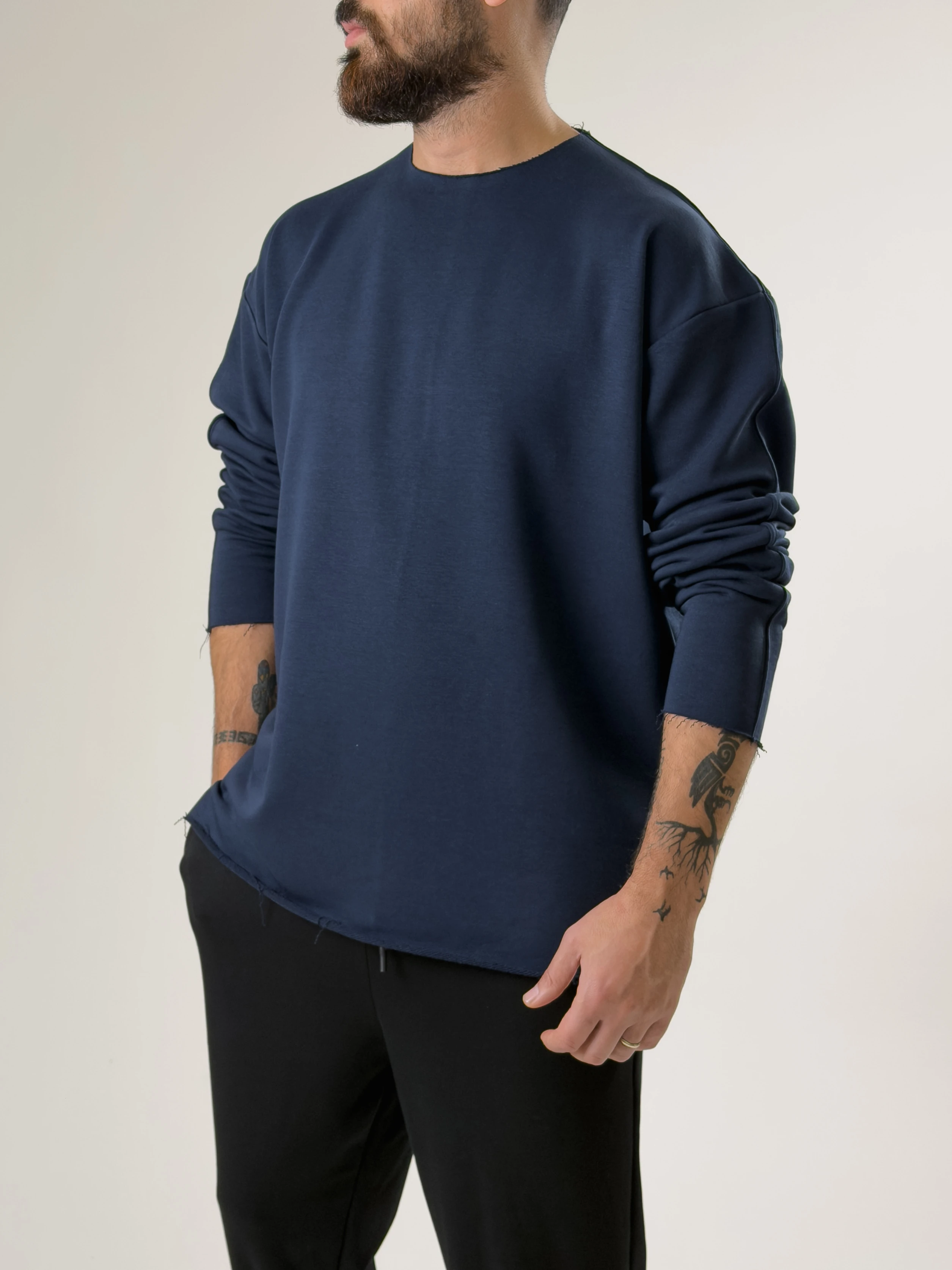 Erkek Lacivert Oversize Basic Sweat COC2596