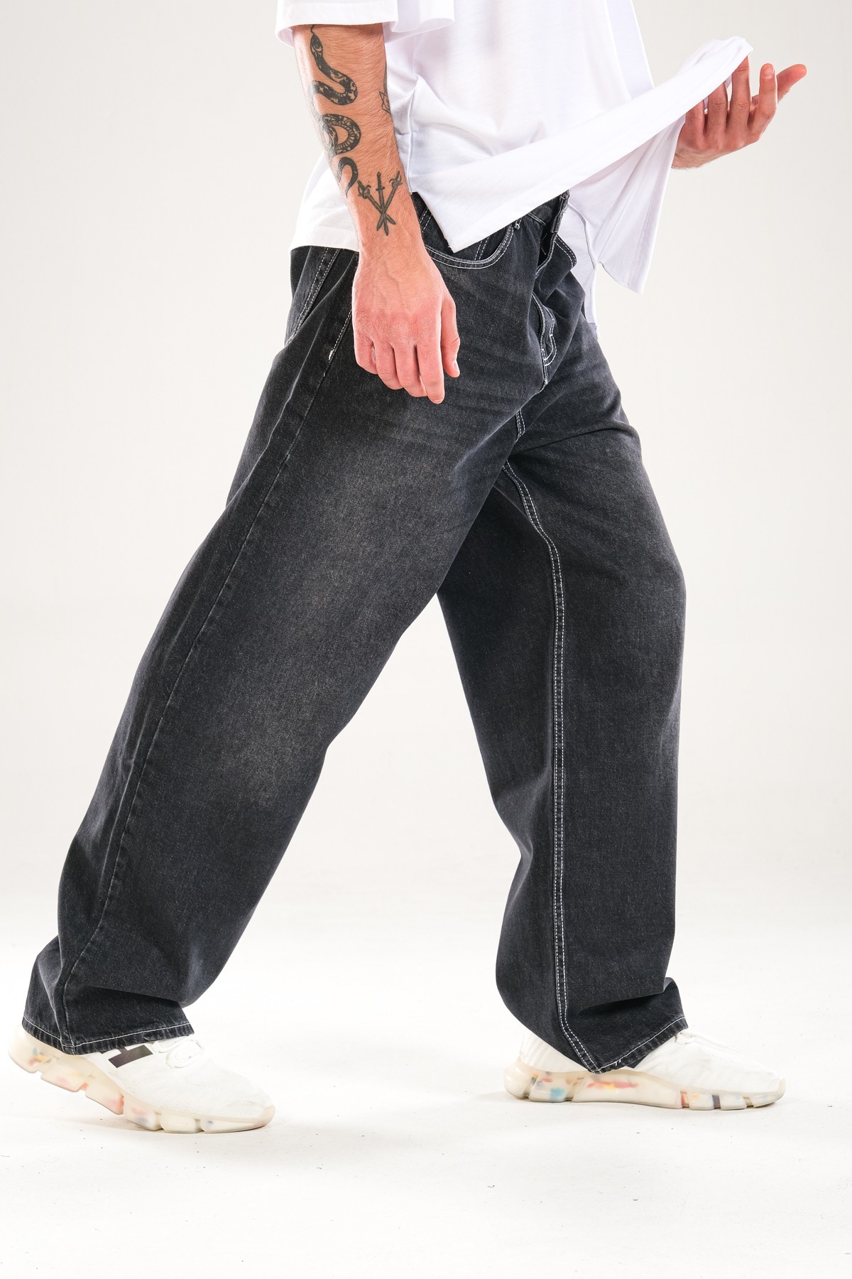 Premium Baggy Siyah Kot Pantolon