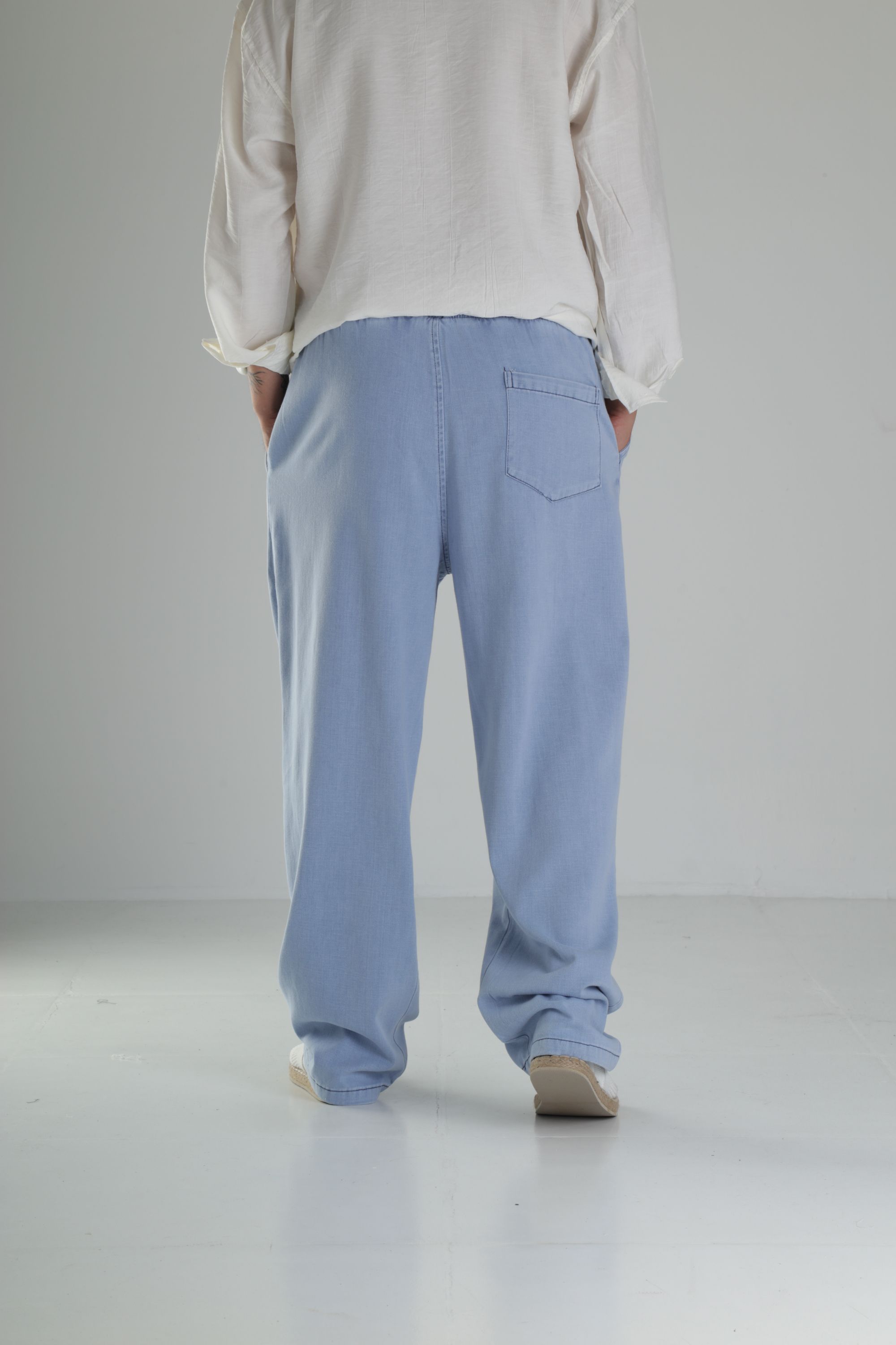 Yazlık Kot Kumaş Baggy Pantolon