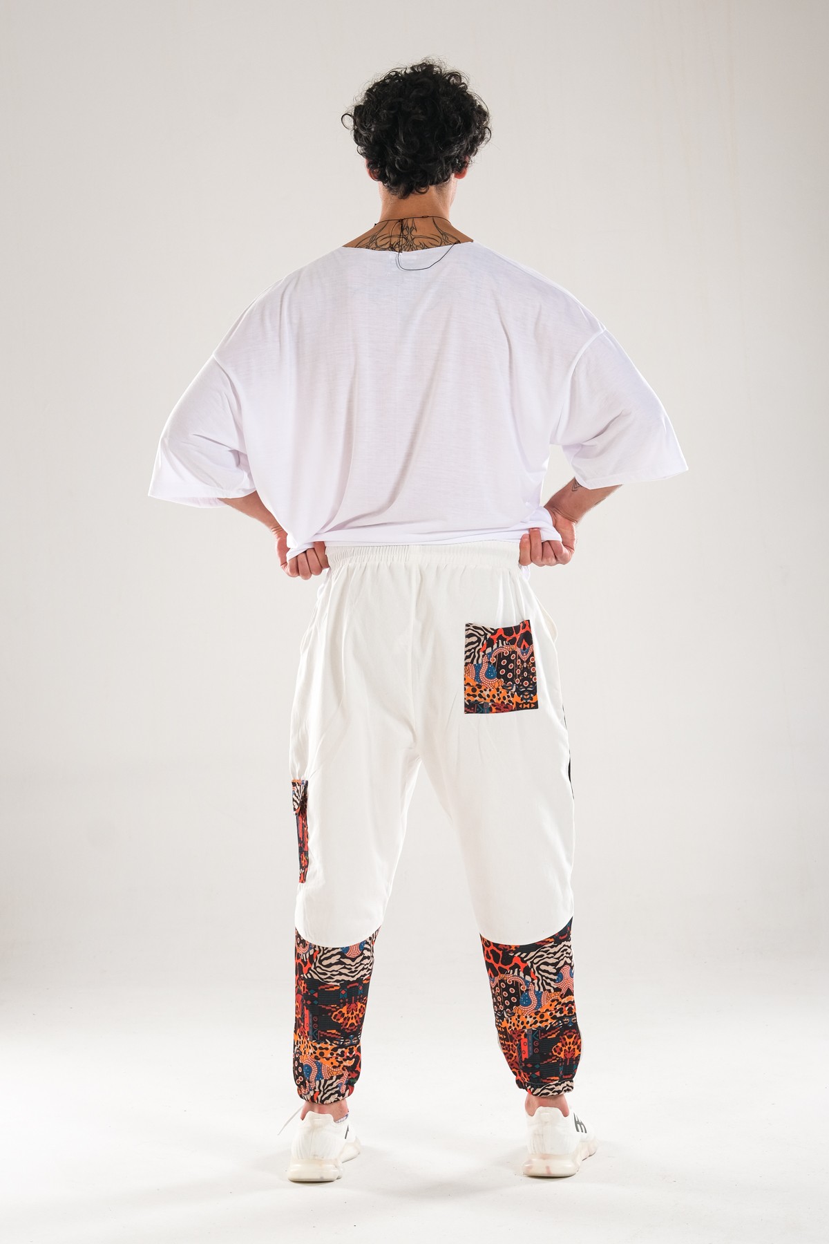 Etnik Desenli Gabardin Jogger Pantolon