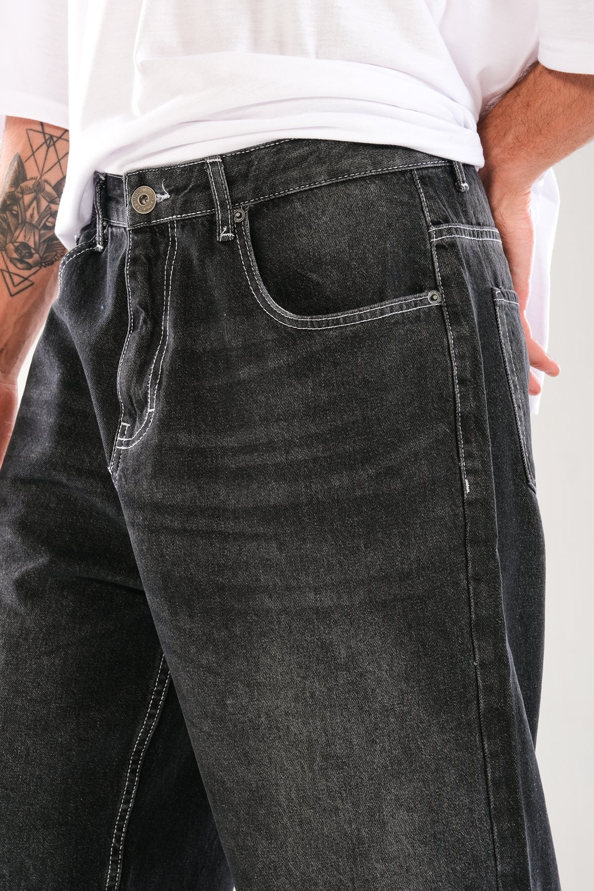 Premium Baggy Siyah Kot Pantolon