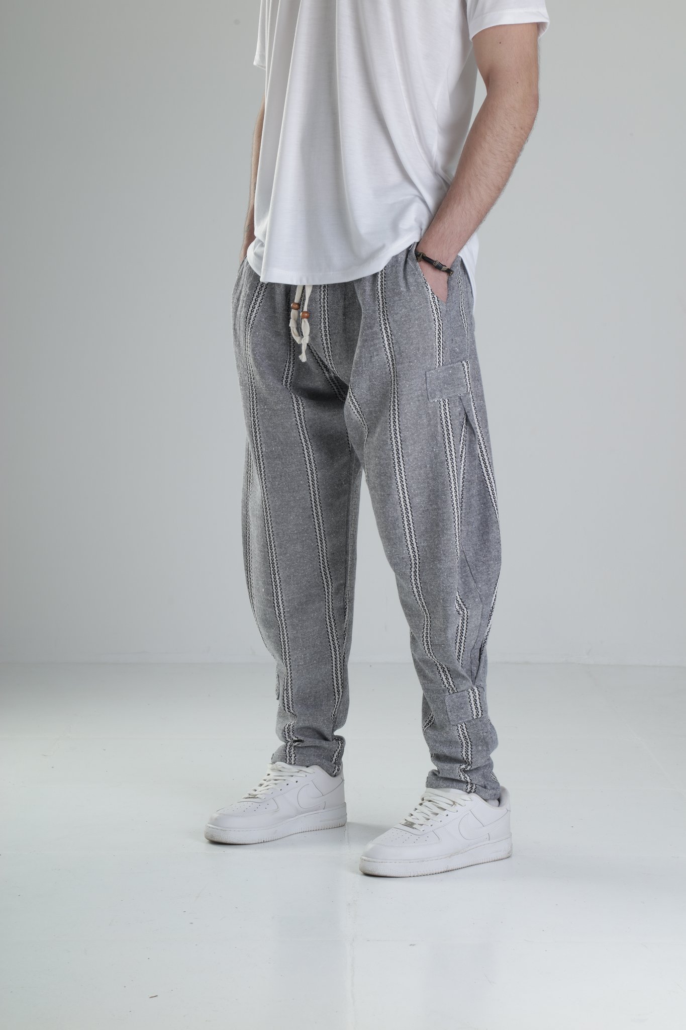 Gri Desenli Hazer Pantolon