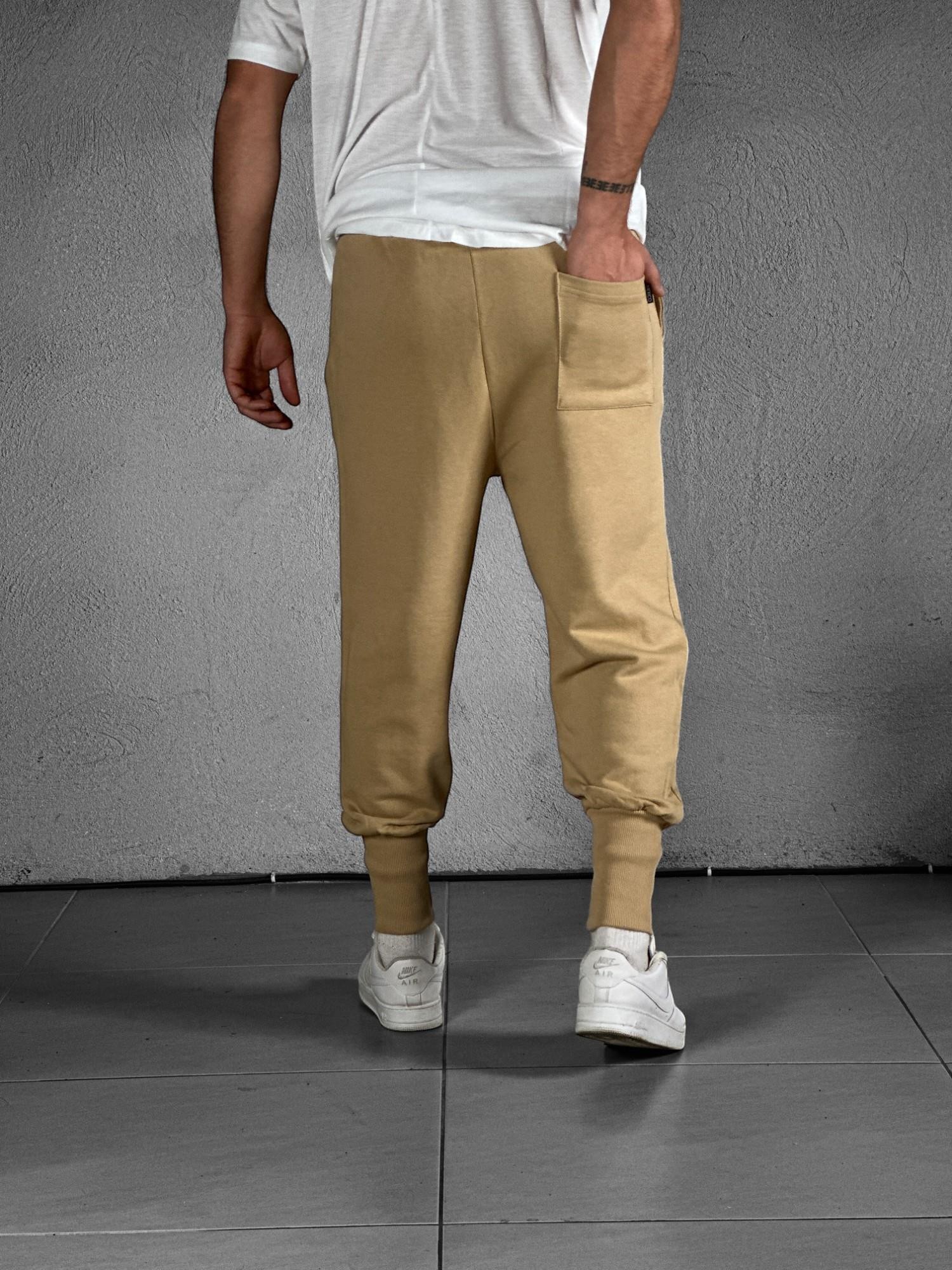 Chinese Yazılı Paça Ribana Kahve Jogger Pantolon