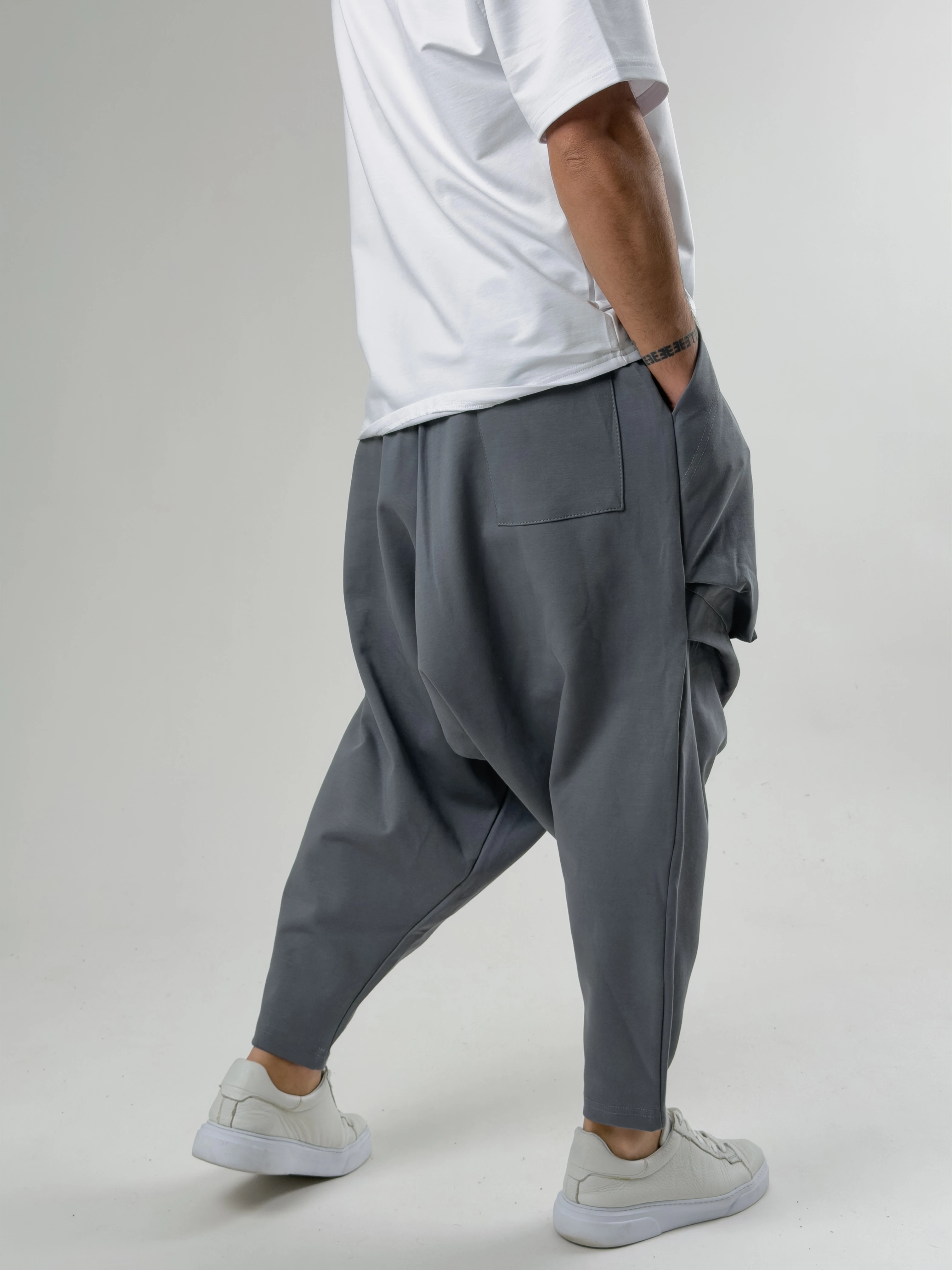 Erkek Gri Avangart Şalvar COC2589