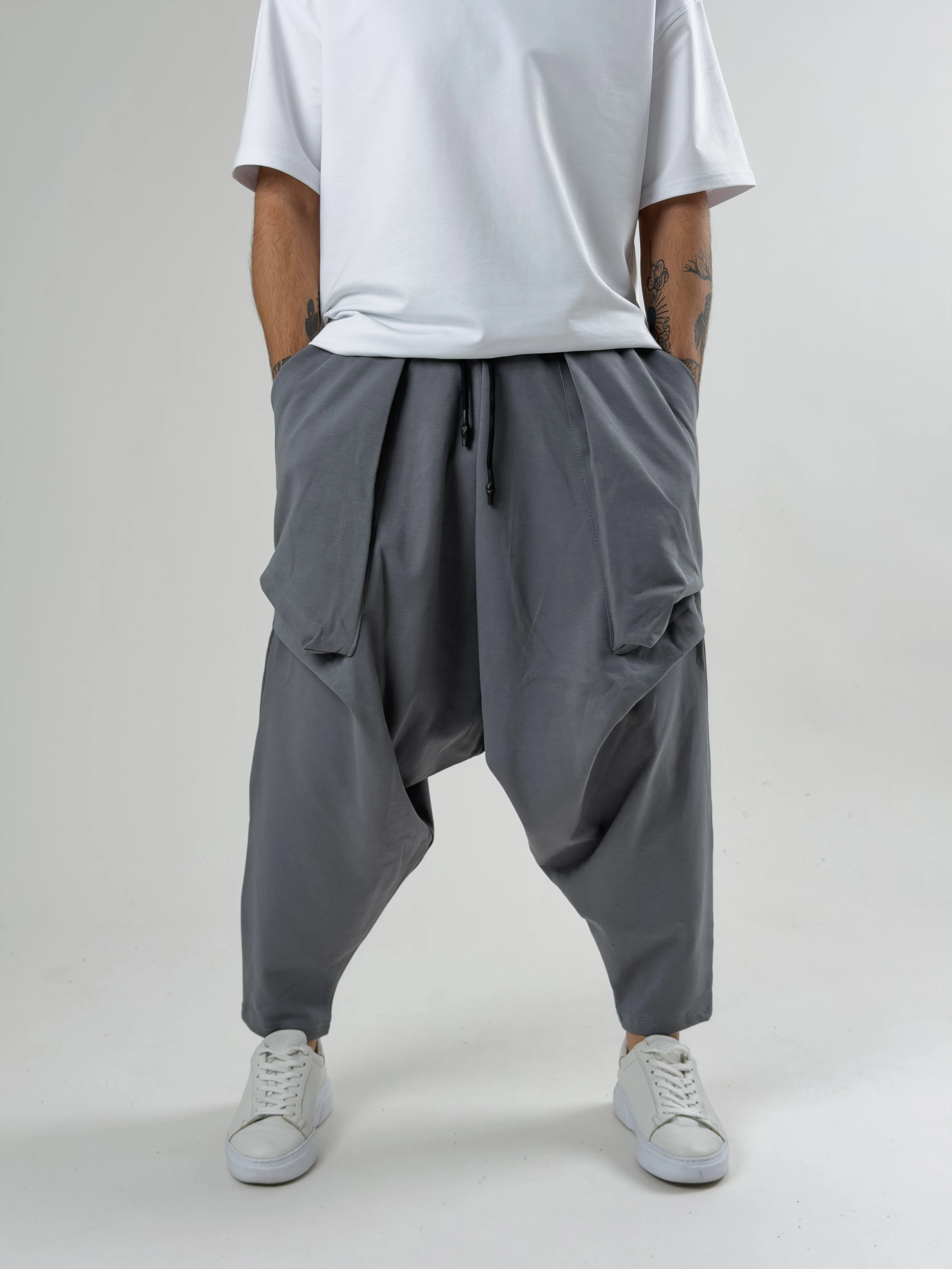 Erkek Gri Avangart Şalvar COC2589