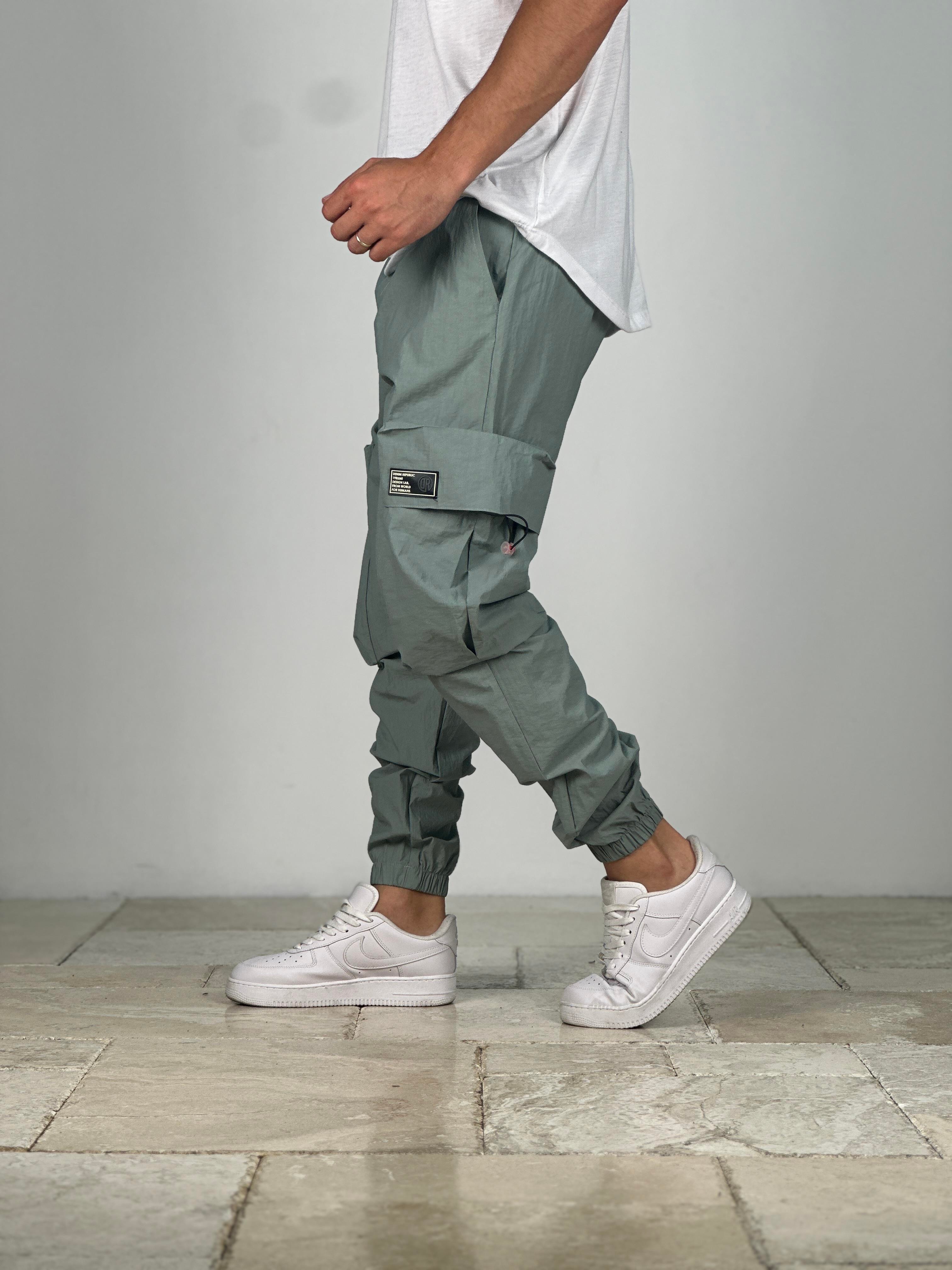 Premium Kalite Su Yeşili Paraşüt Kumaş Jogger