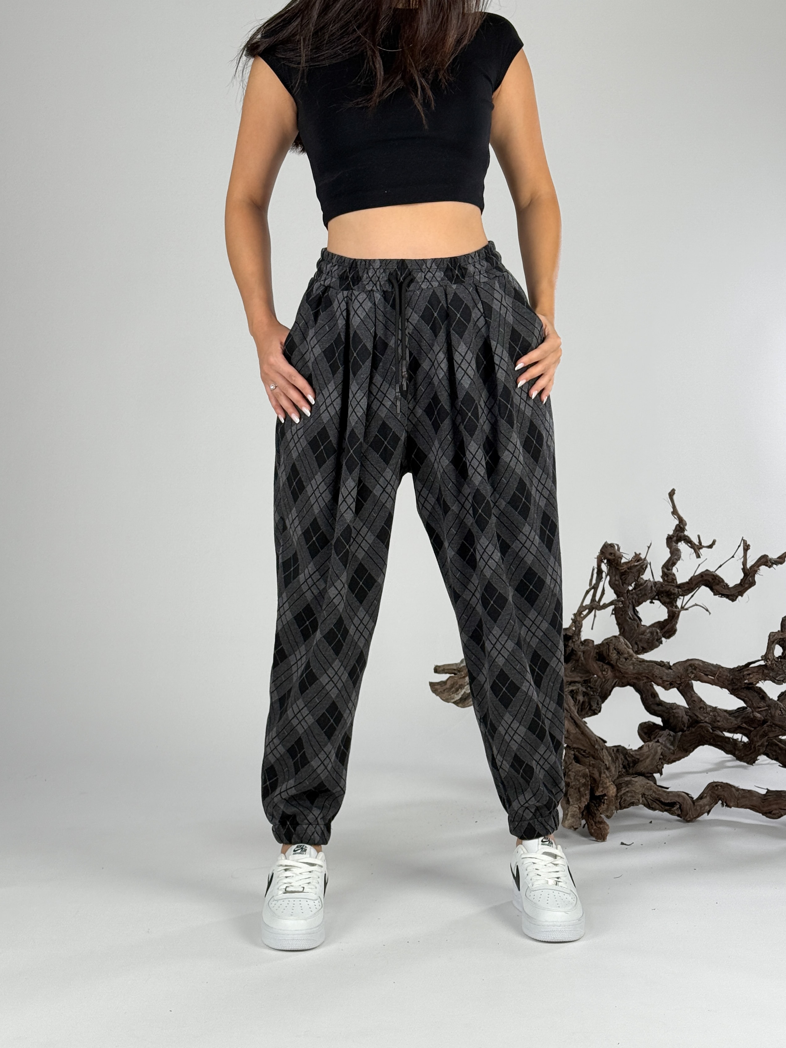 Desenli Kadın Jogger Pantolon