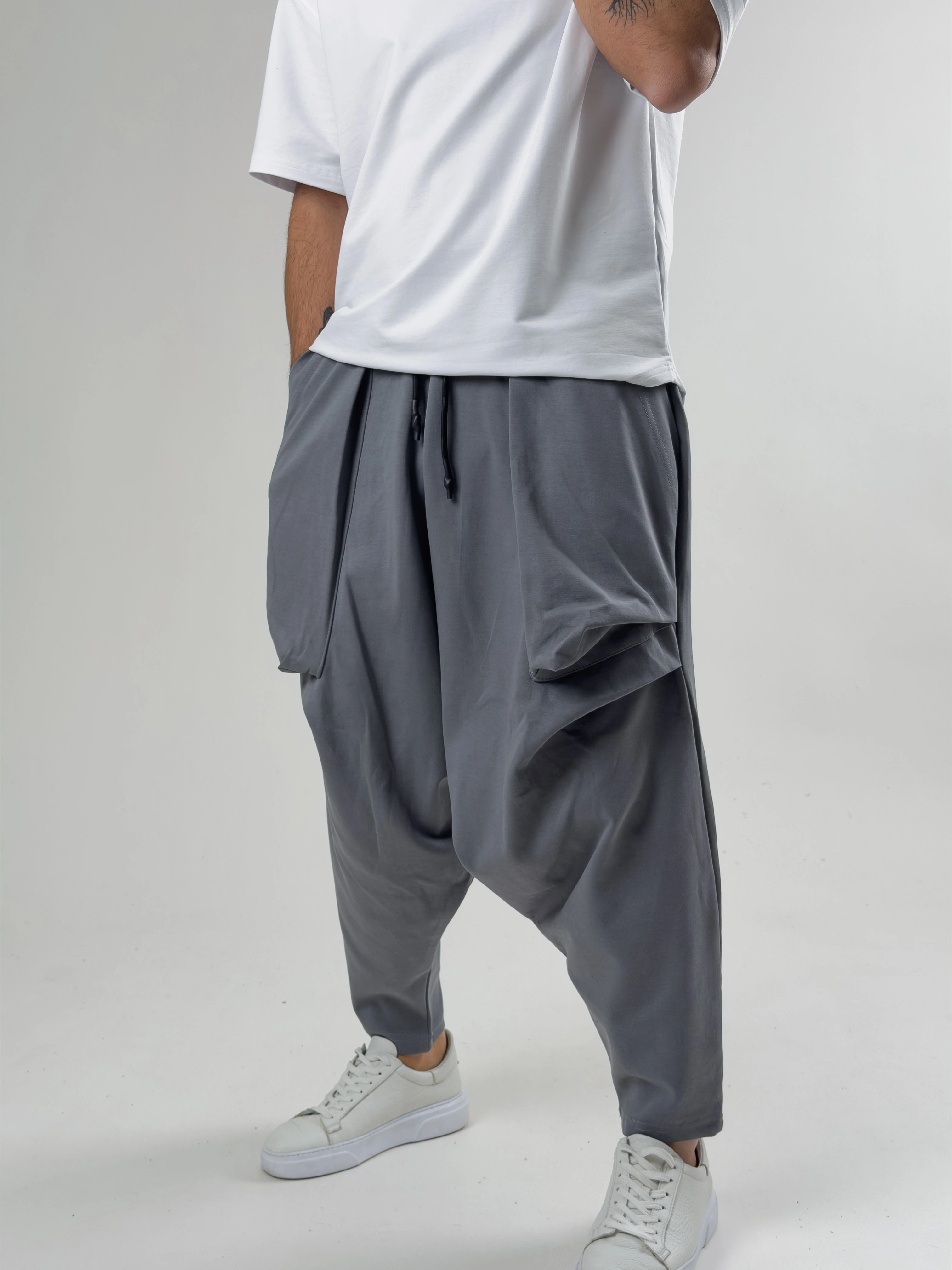 Erkek Gri Avangart Şalvar COC2589