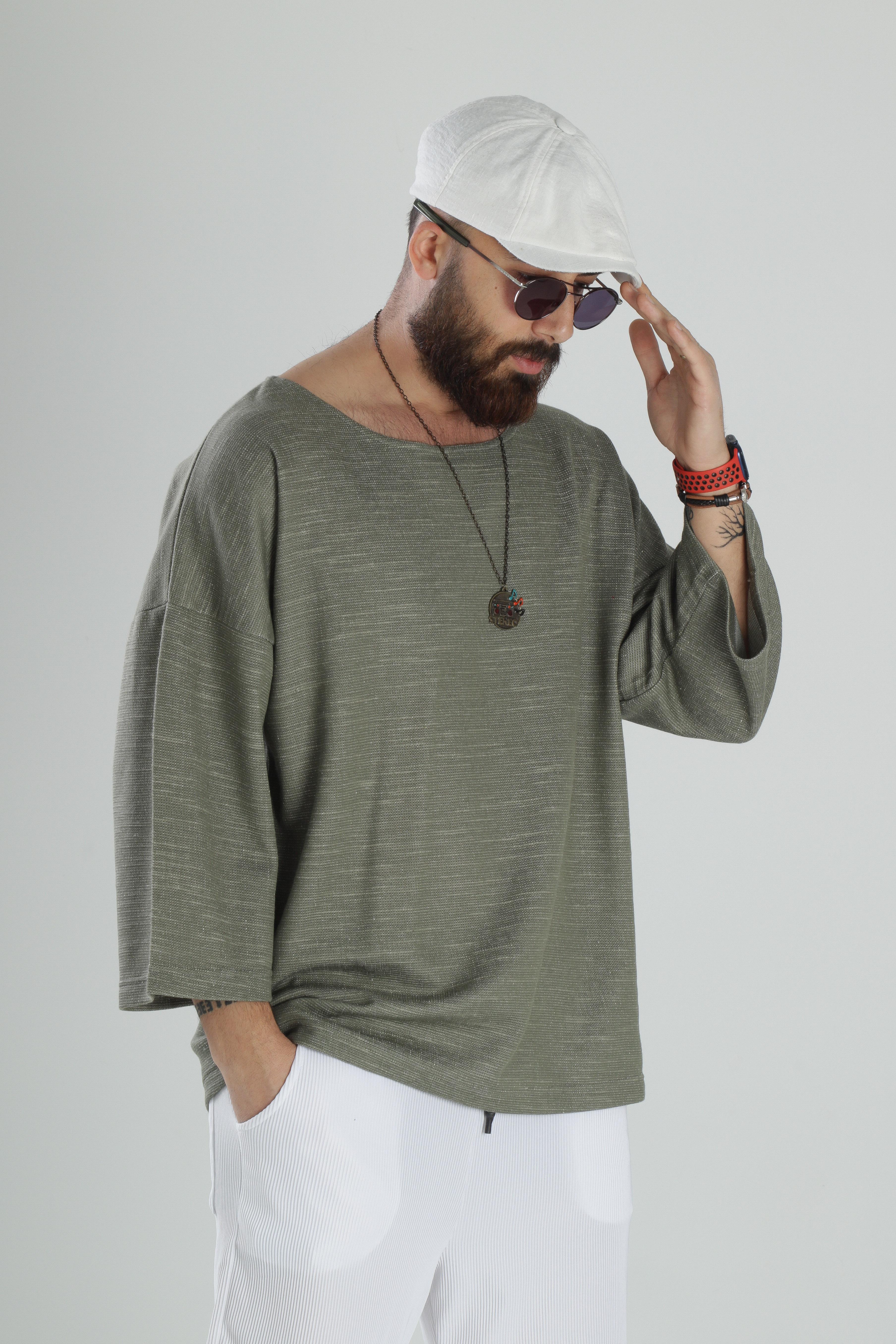 Flamlı Pamuk Fakir Kol T-Shirt
