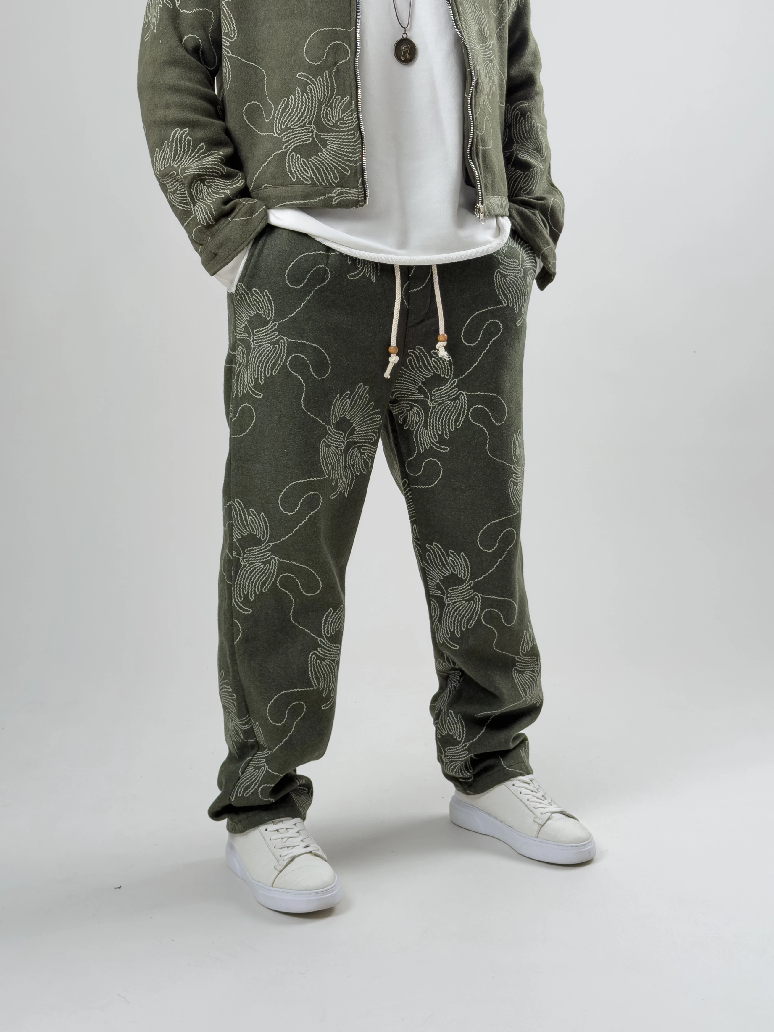 Nakış İşlemeli Erkek Yeşil Takım COC2629