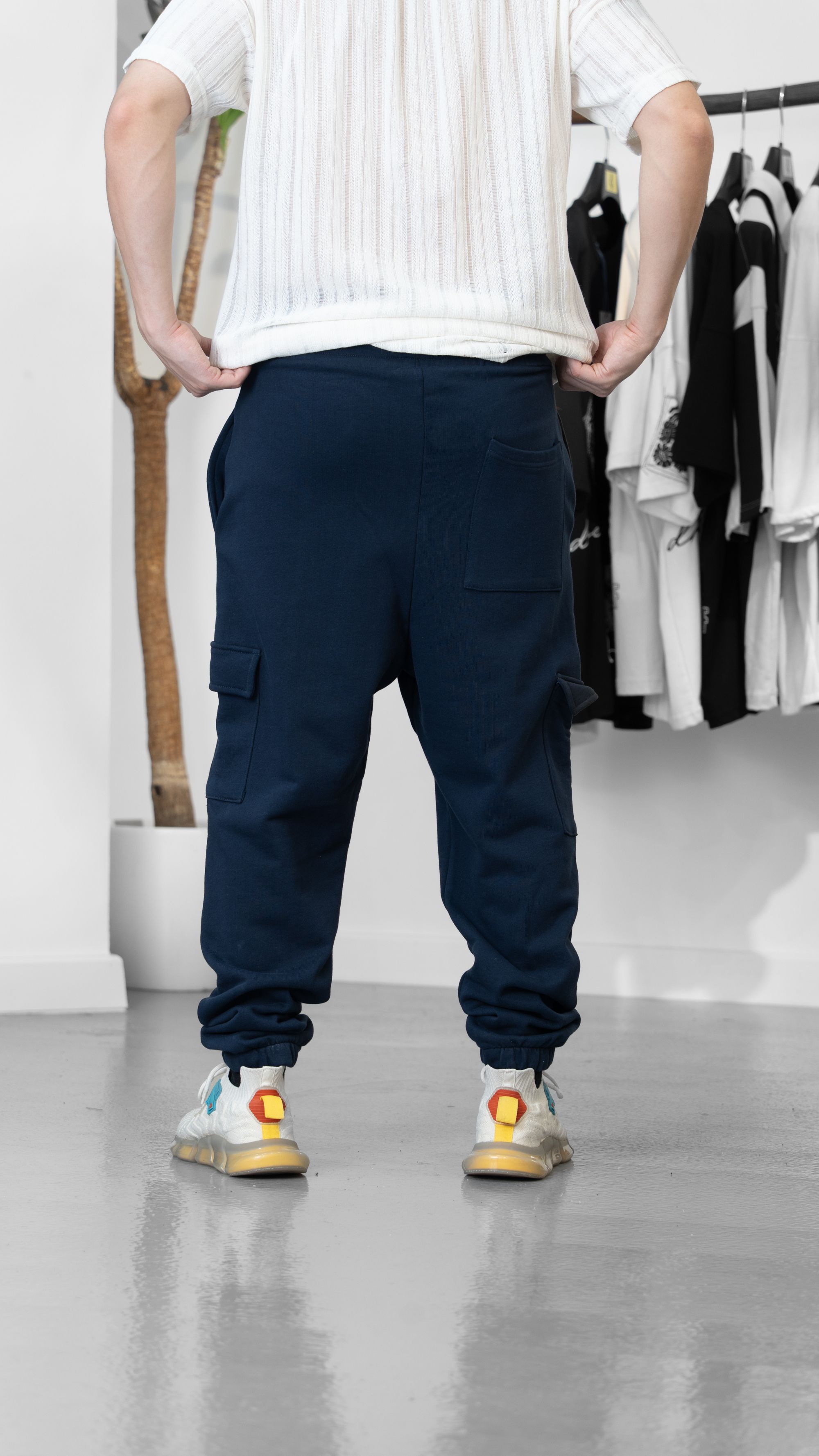 Lacivert Kargo Cepli Jogger